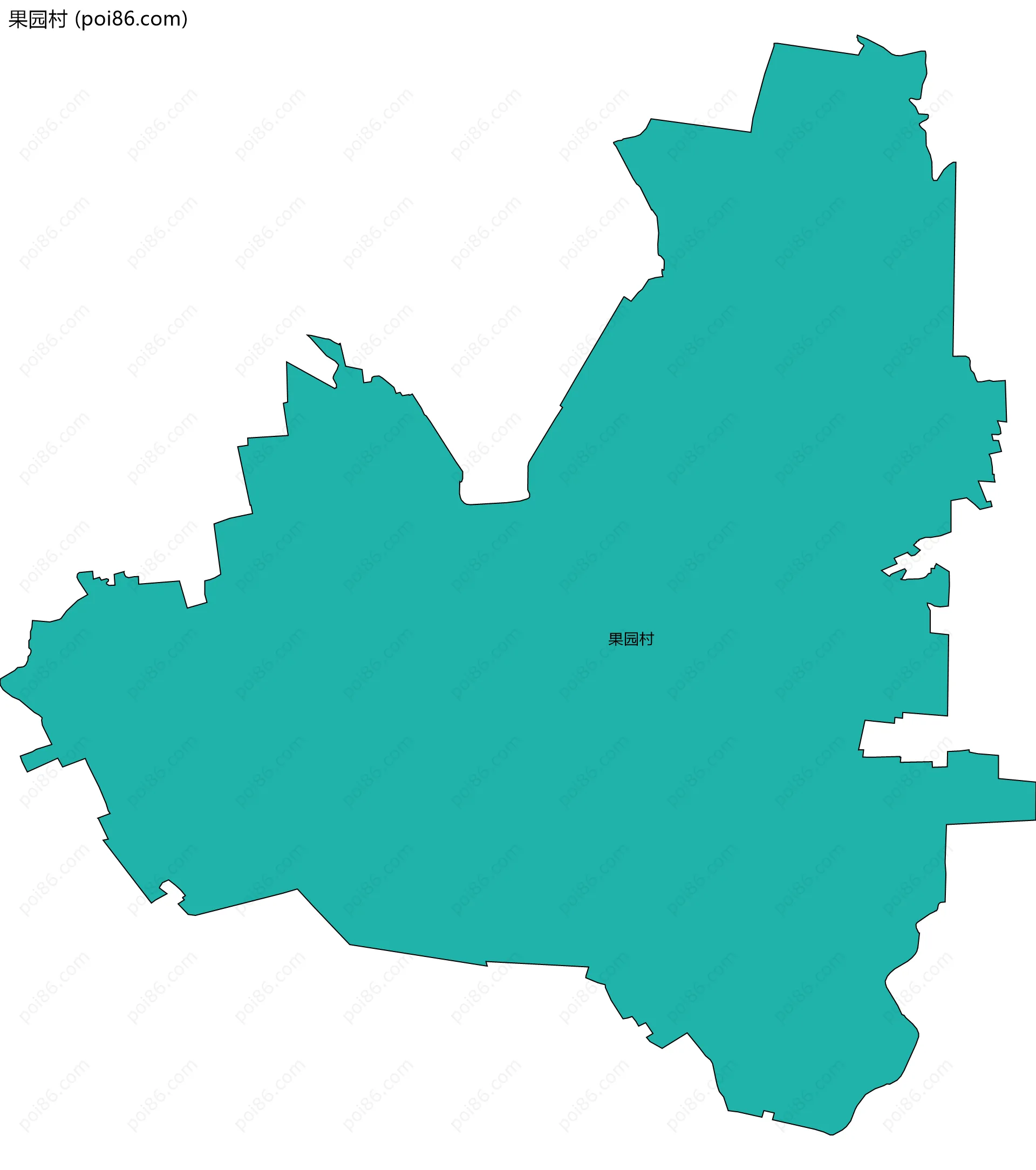 果园村边界地图