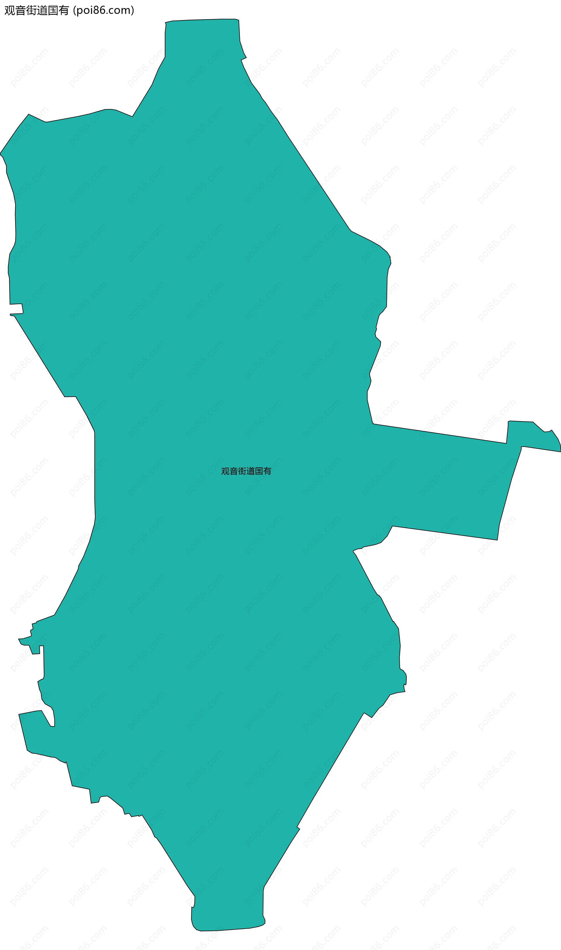 观音街道国有边界地图