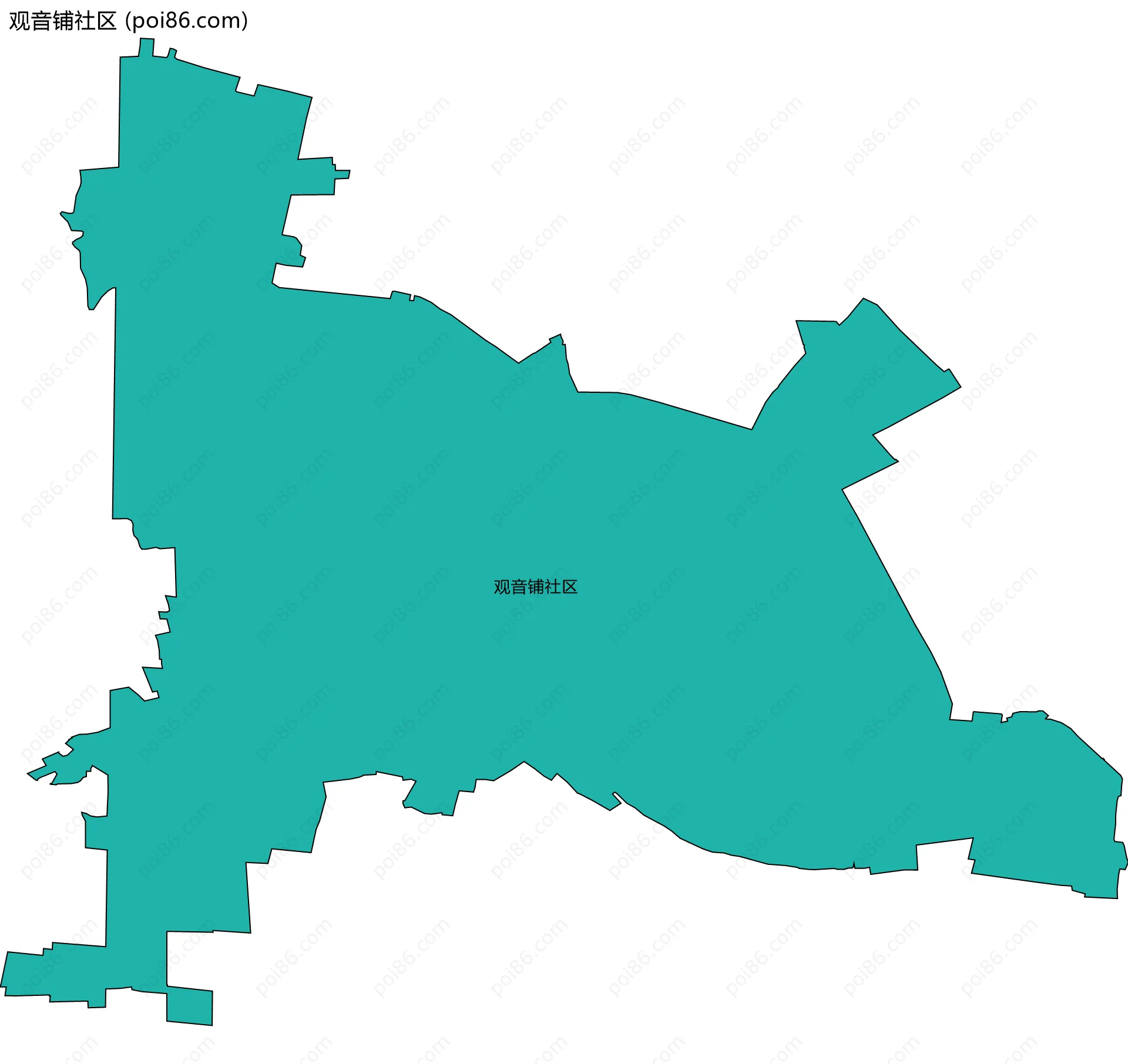 观音铺社区边界地图