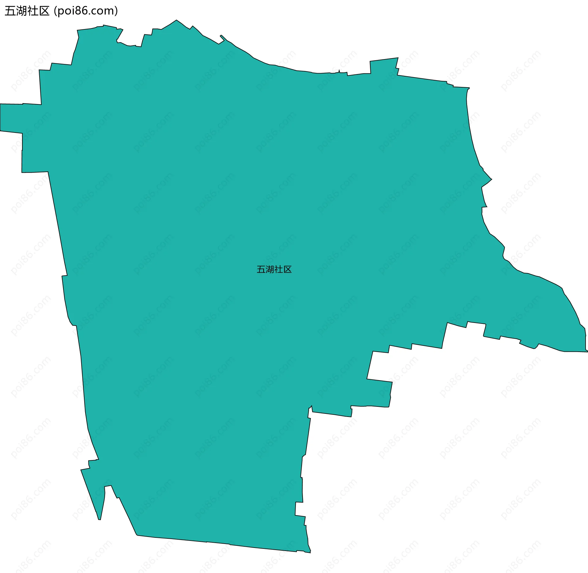 五湖社区边界地图