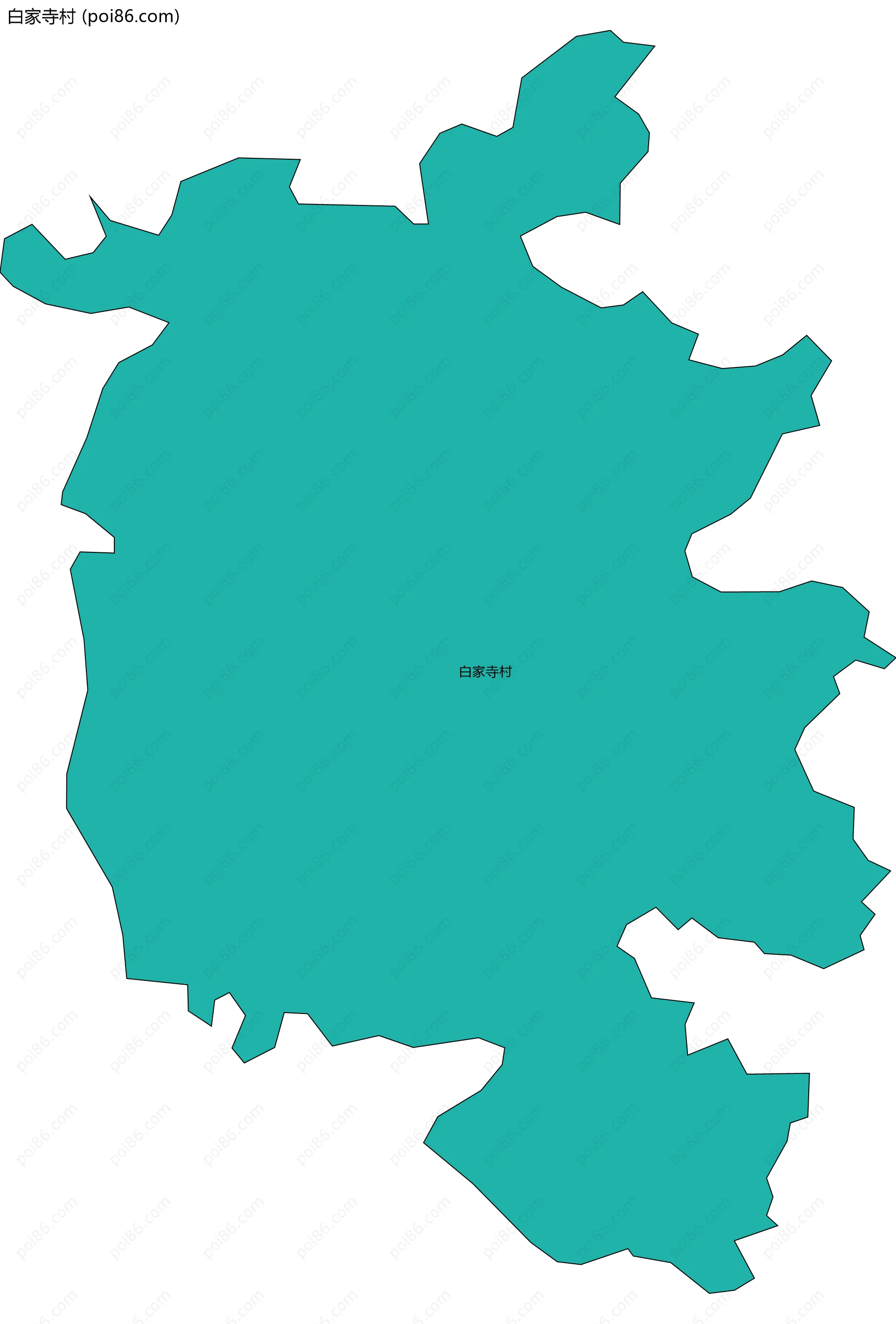 白家寺村边界地图