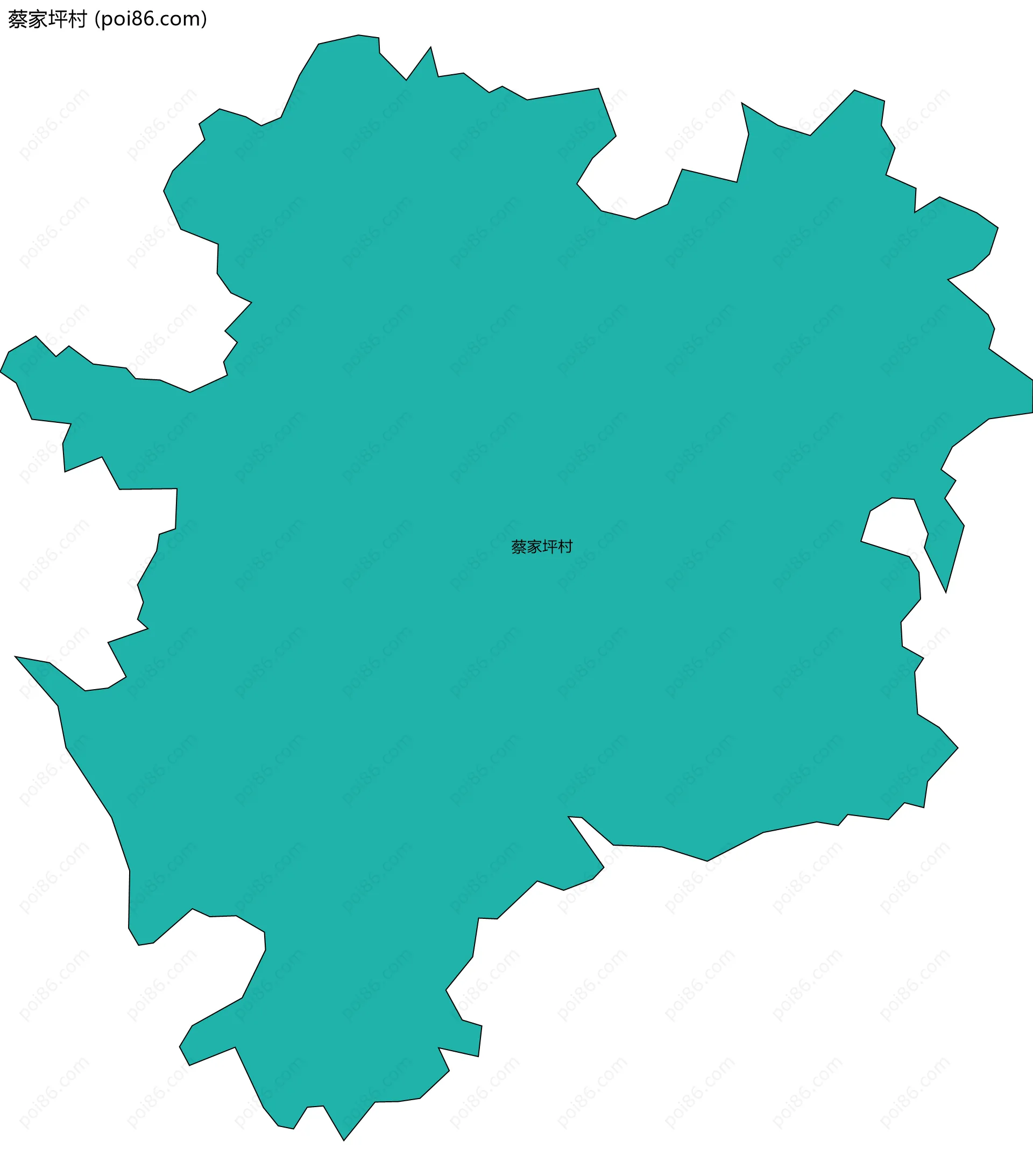 蔡家坪村边界地图