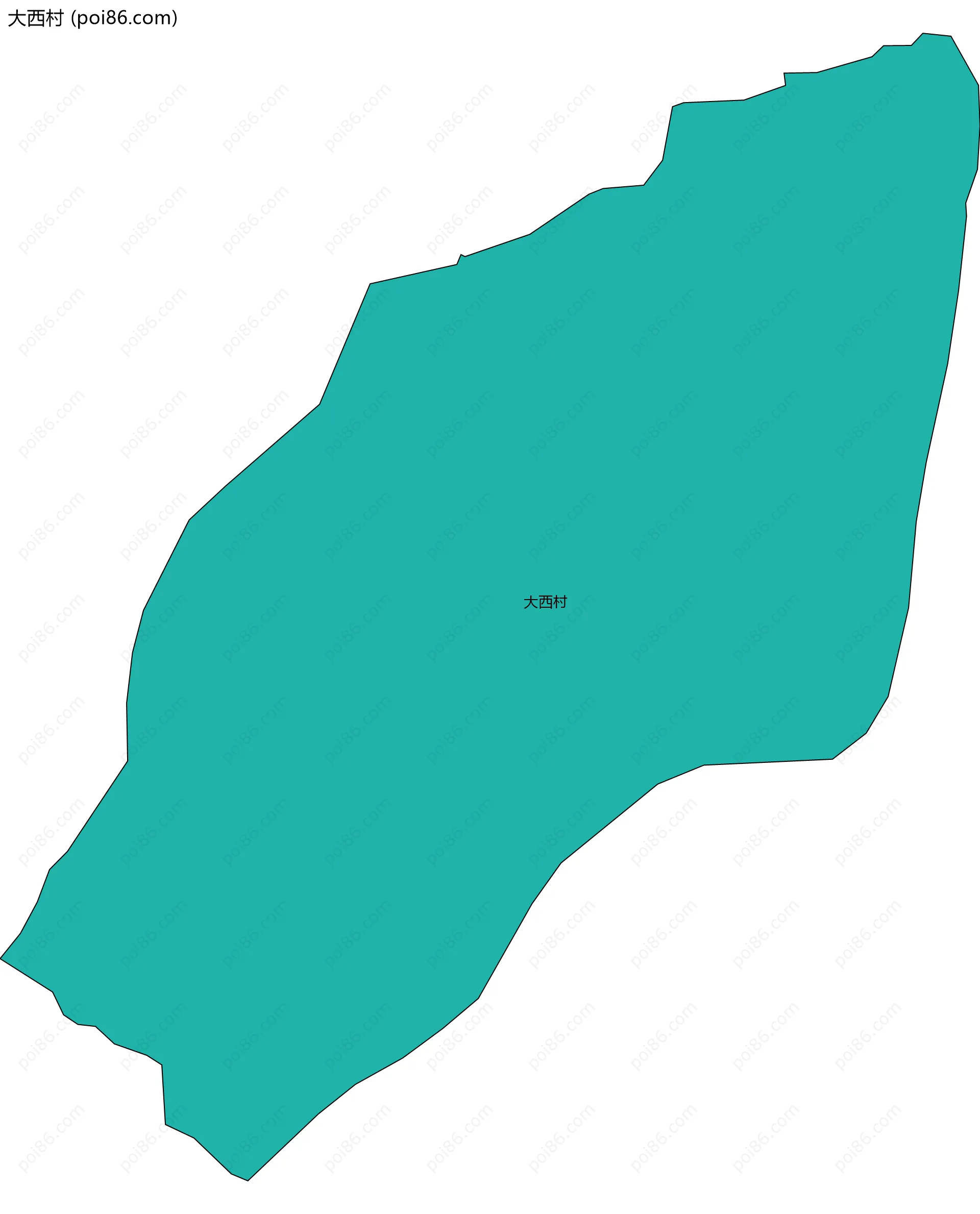 大西村边界地图