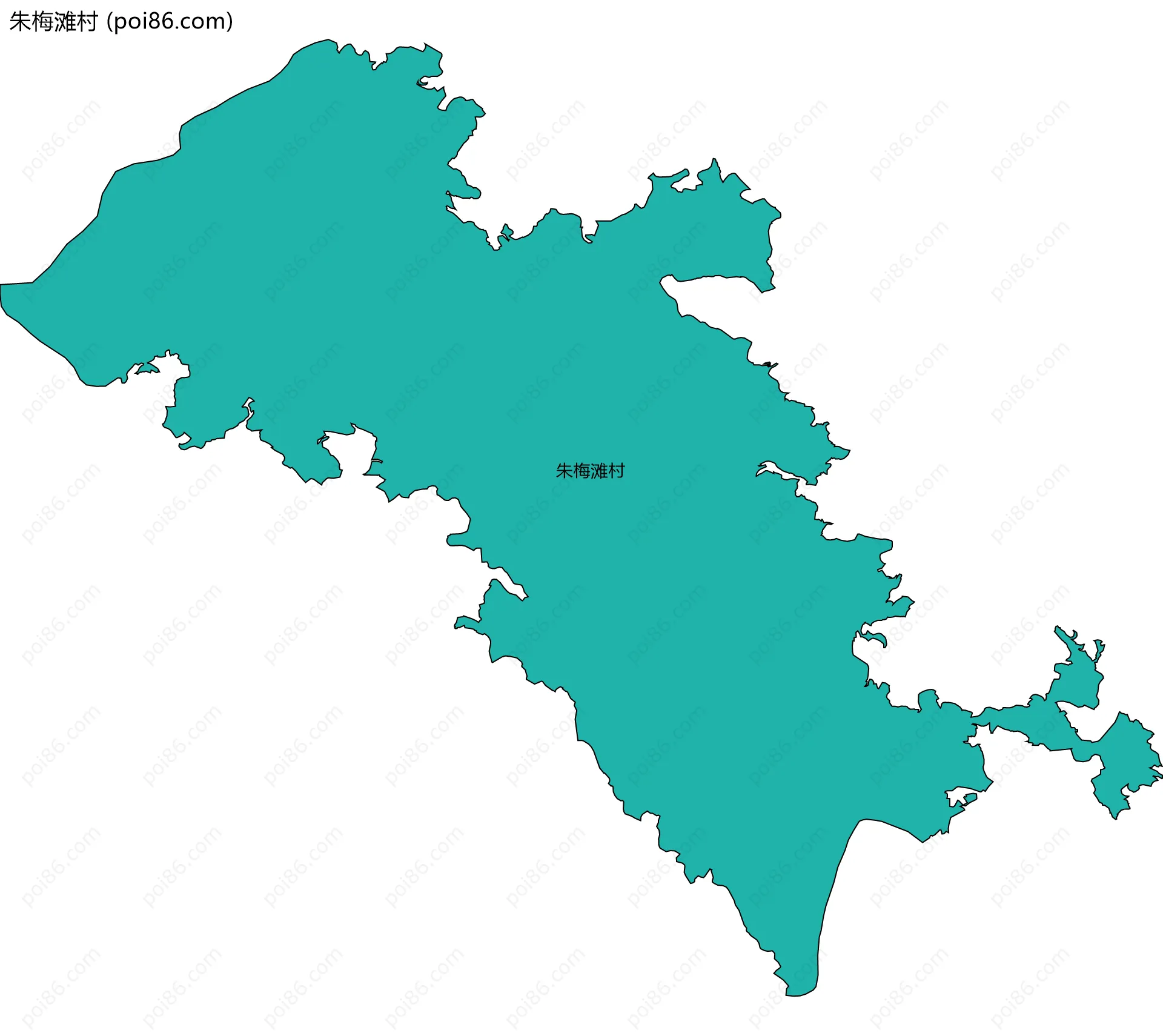 朱梅滩村边界地图