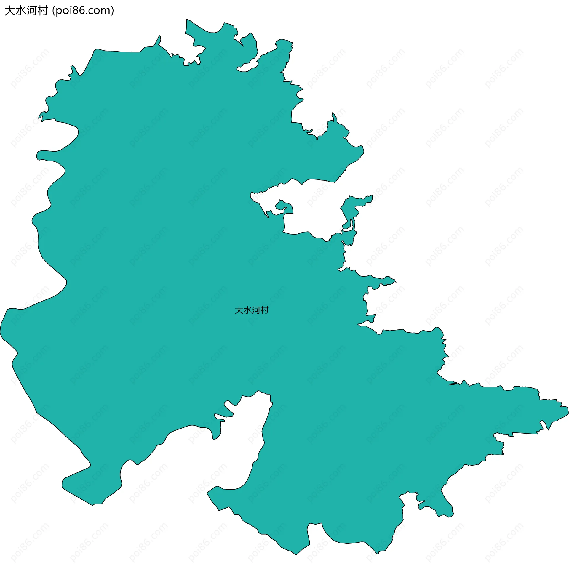 大水河村边界地图