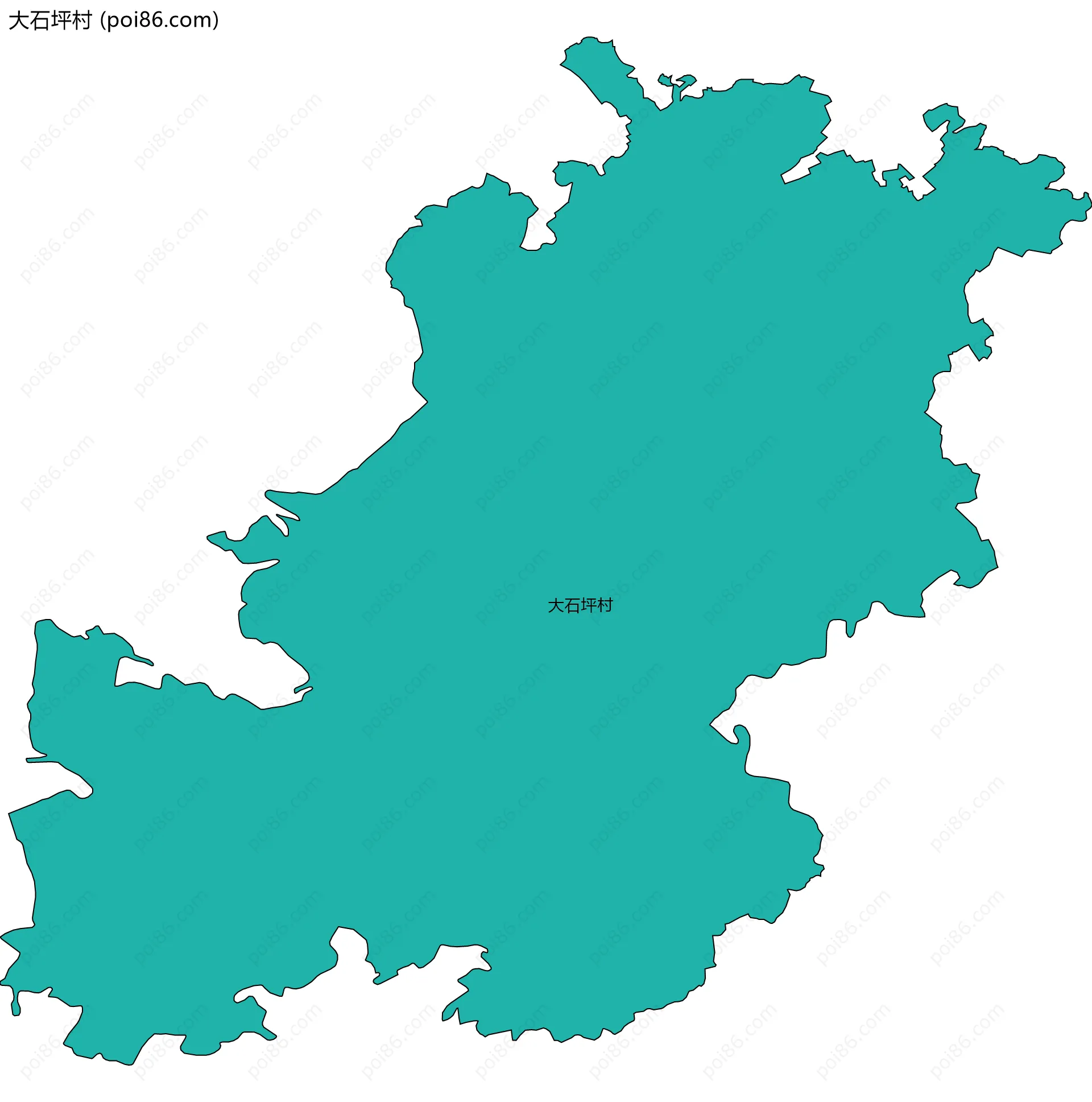 大石坪村边界地图