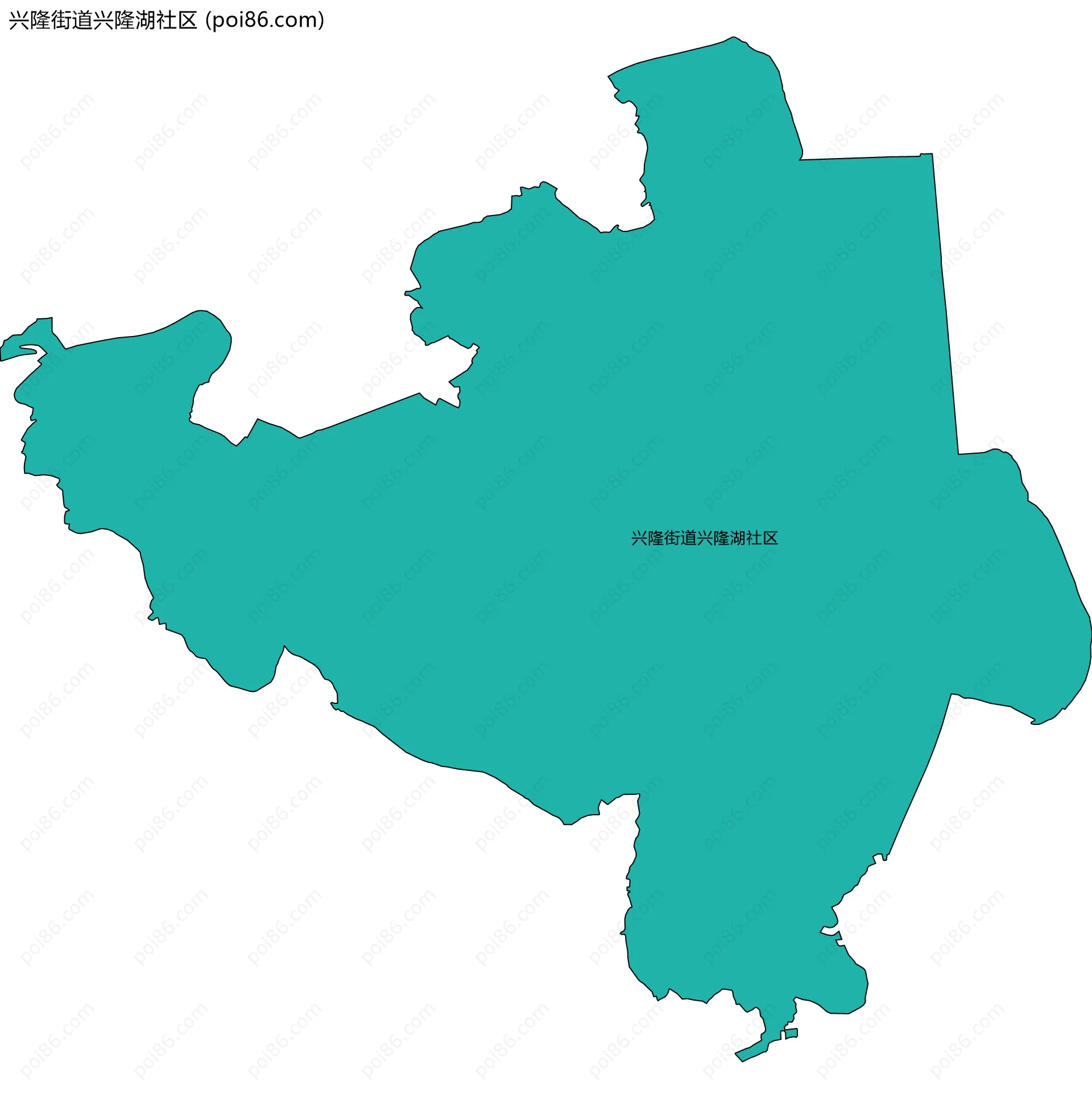 兴隆街道兴隆湖社区边界地图