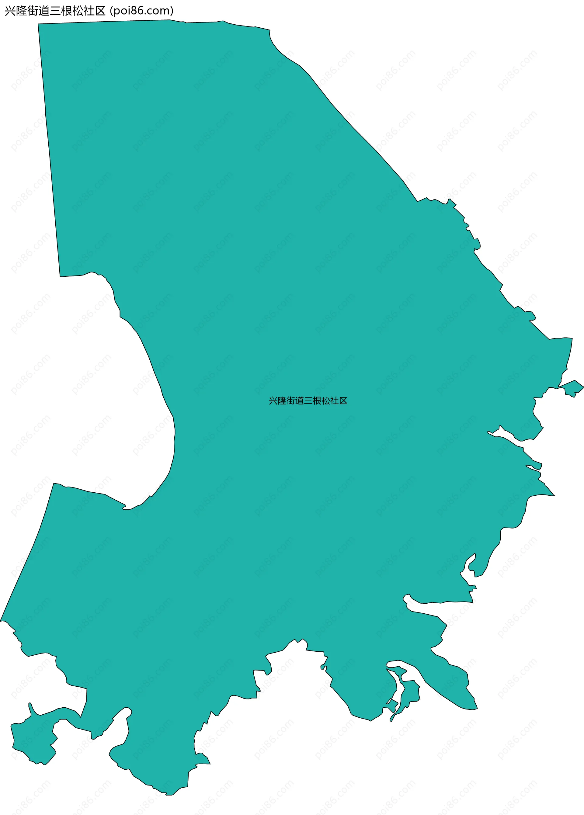兴隆街道三根松社区边界地图