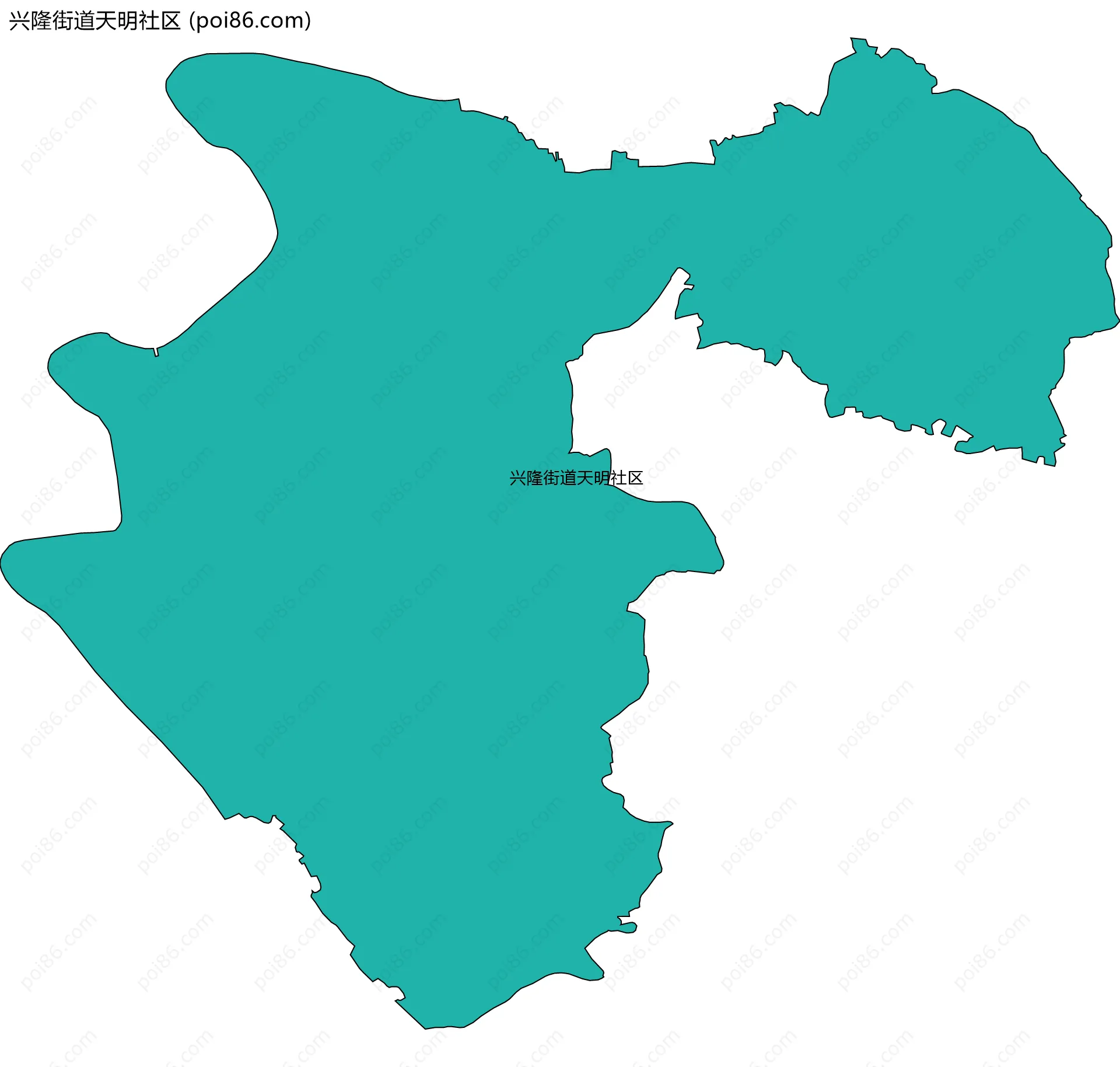 兴隆街道天明社区边界地图