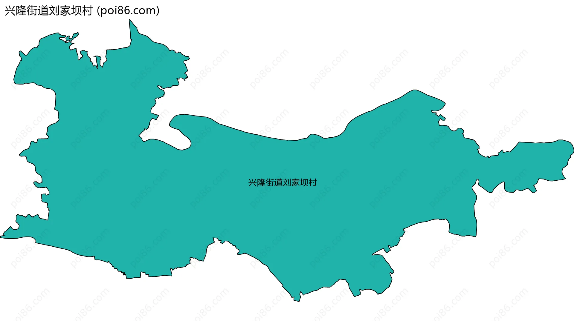 兴隆街道刘家坝村边界地图