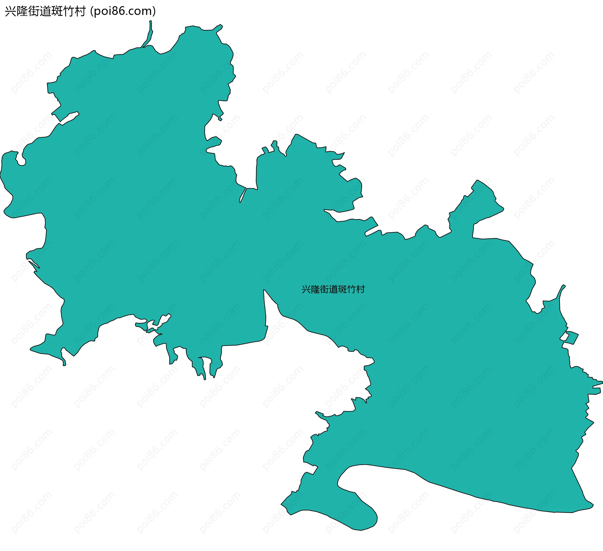 兴隆街道斑竹村边界地图