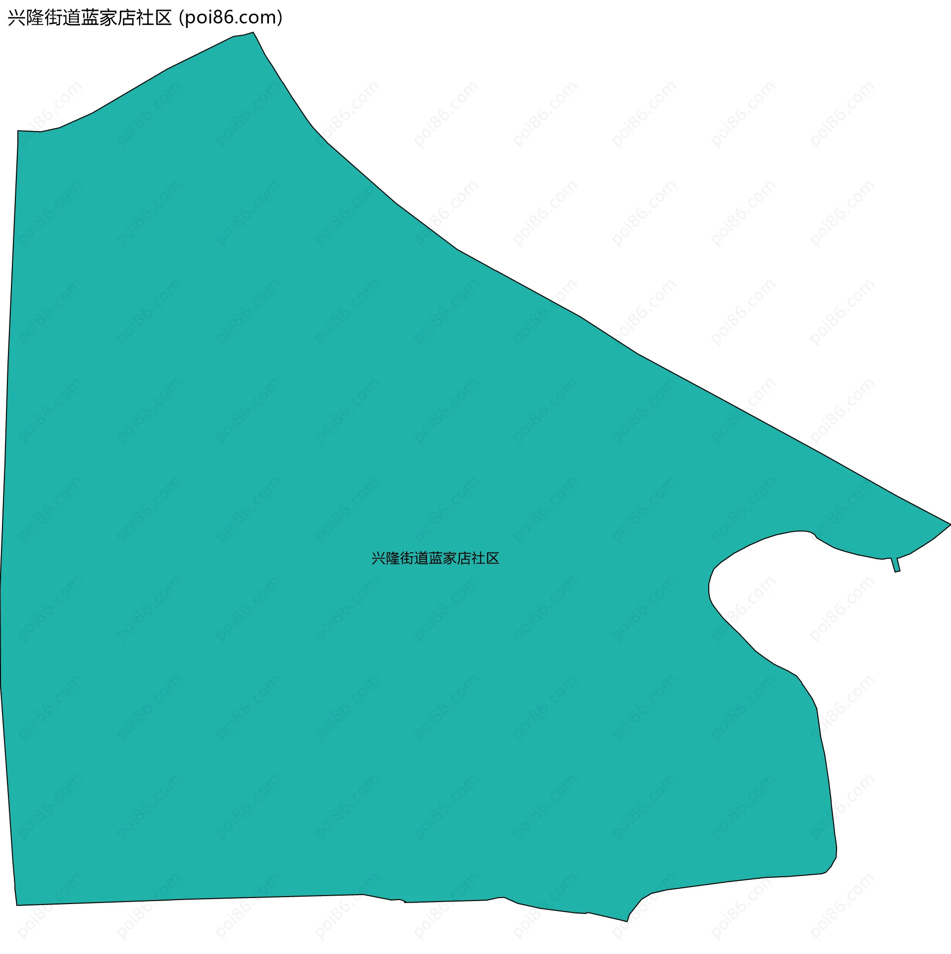 兴隆街道蓝家店社区边界地图
