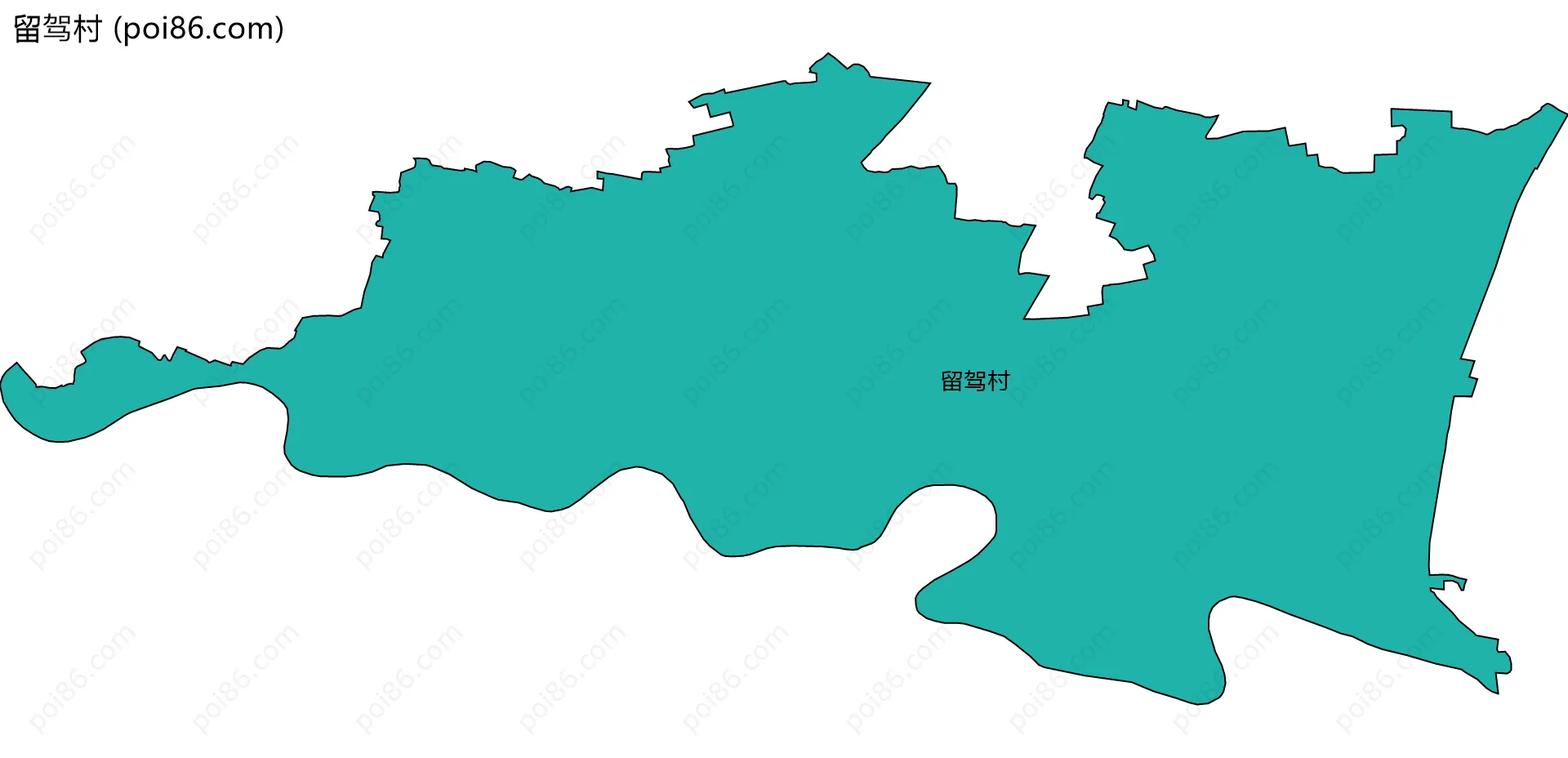 留驾村边界地图