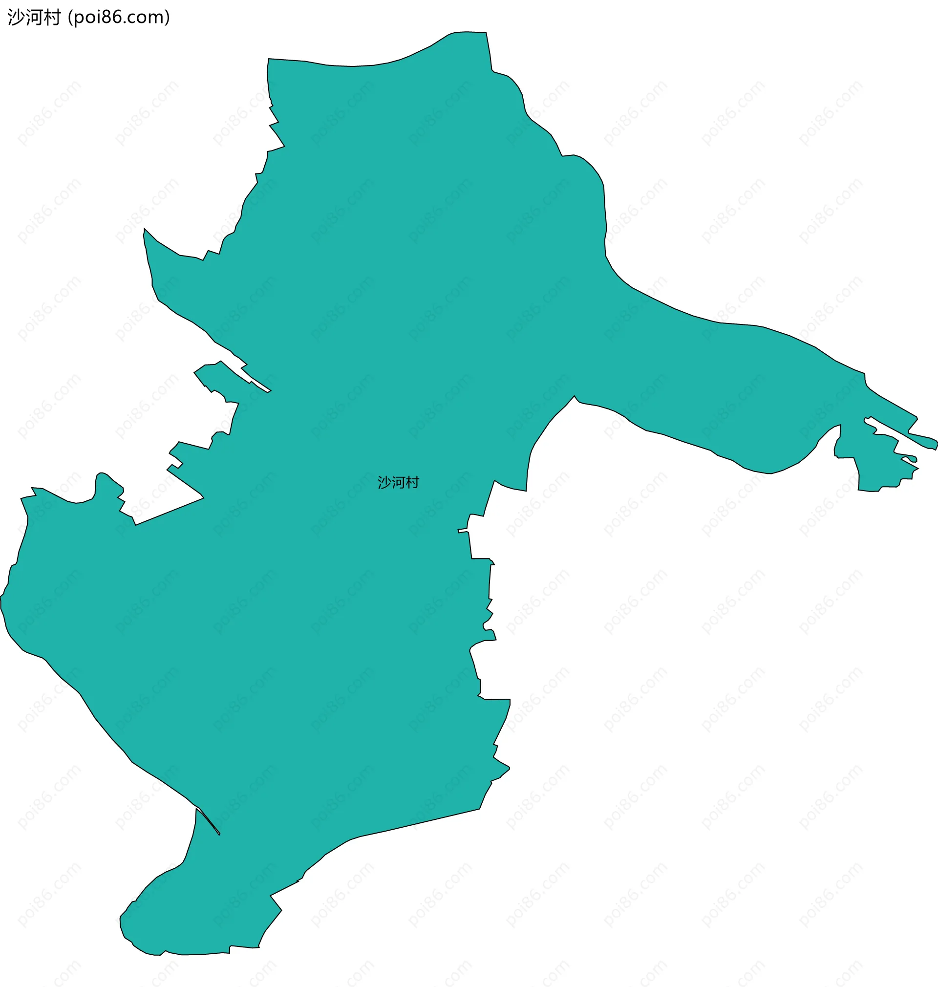 沙河村边界地图