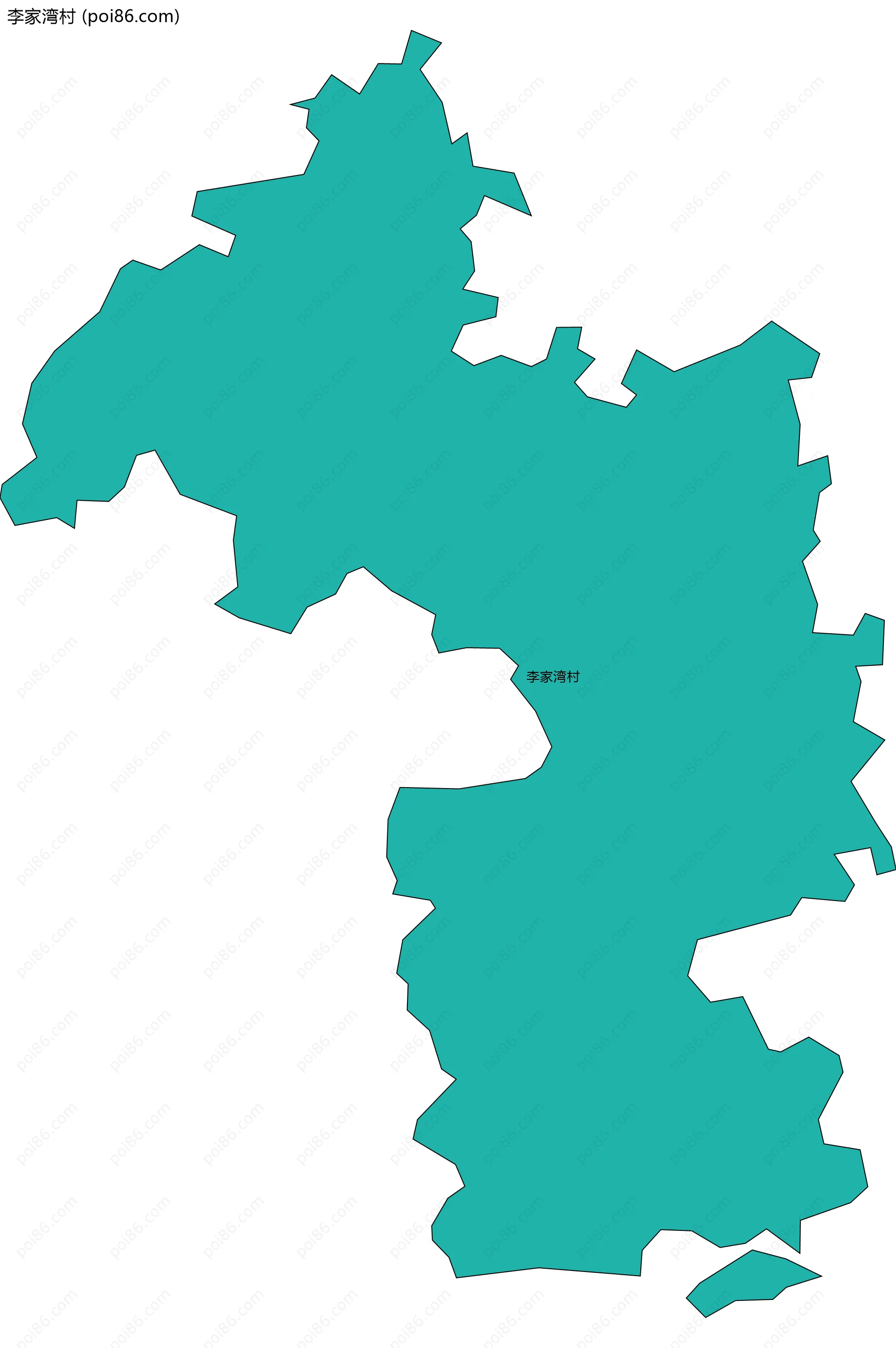 李家湾村边界地图