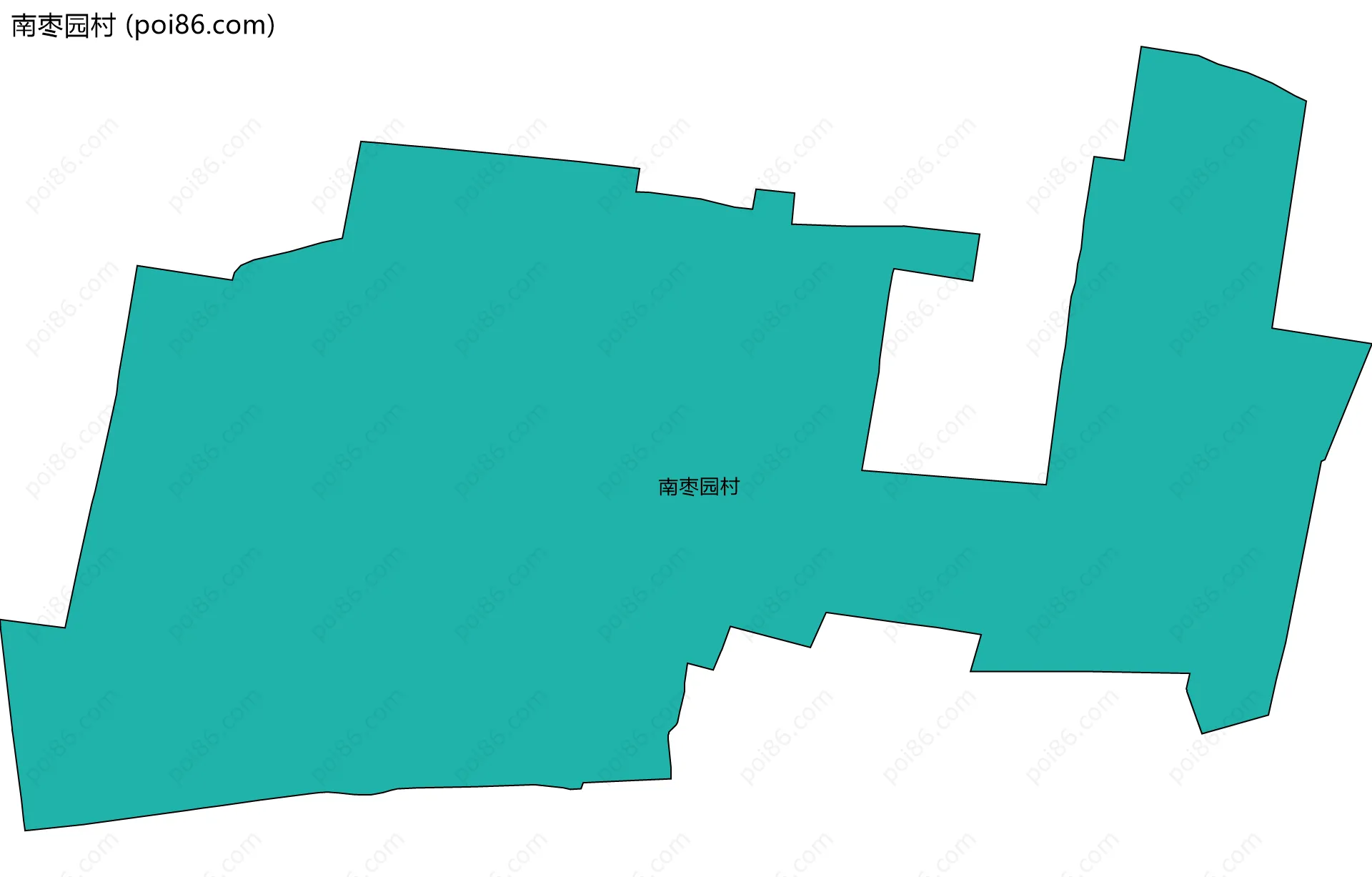 南枣园村边界地图