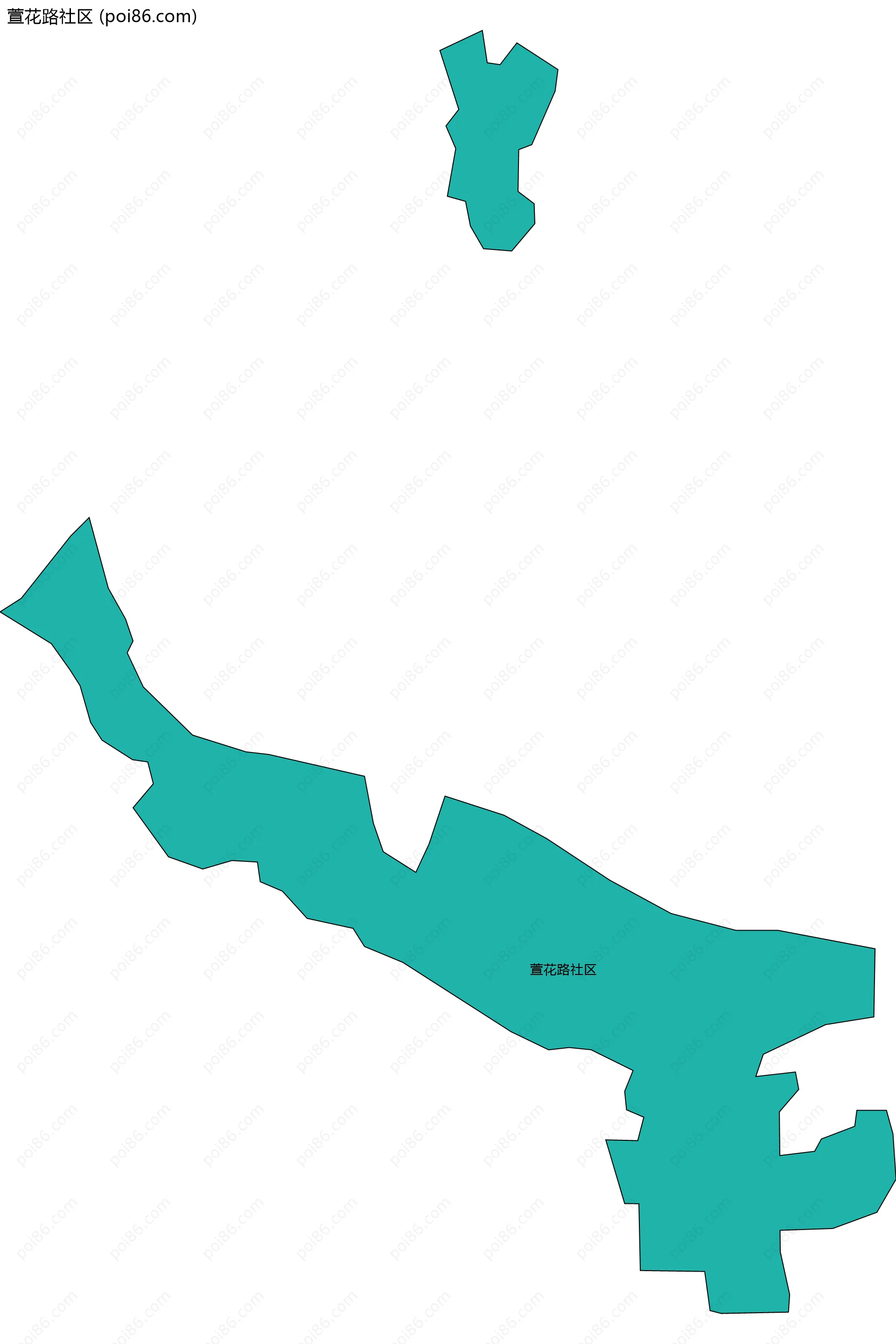 萱花路社区边界地图