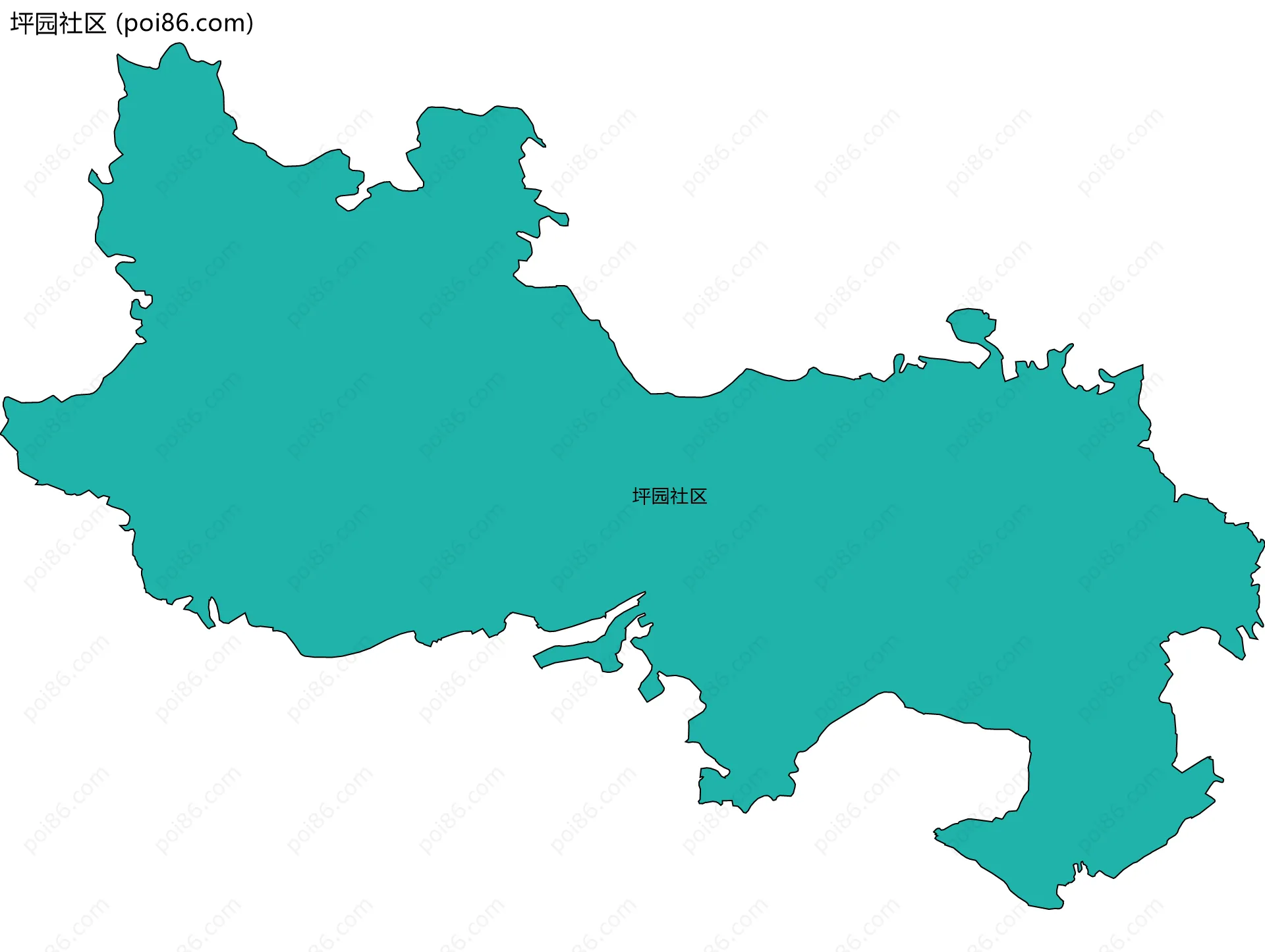 坪园社区边界地图