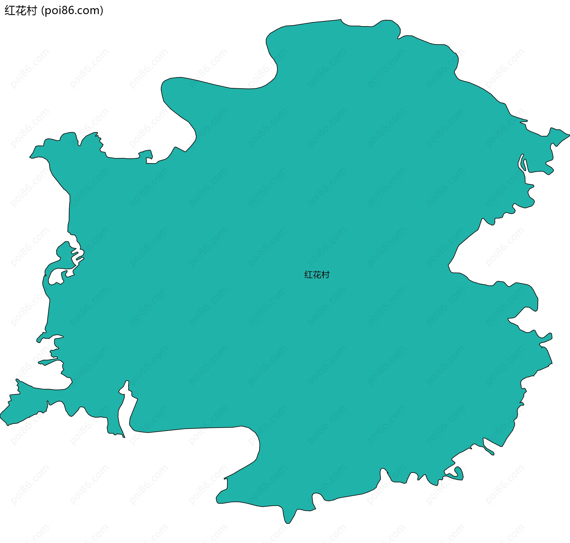 红花村边界地图