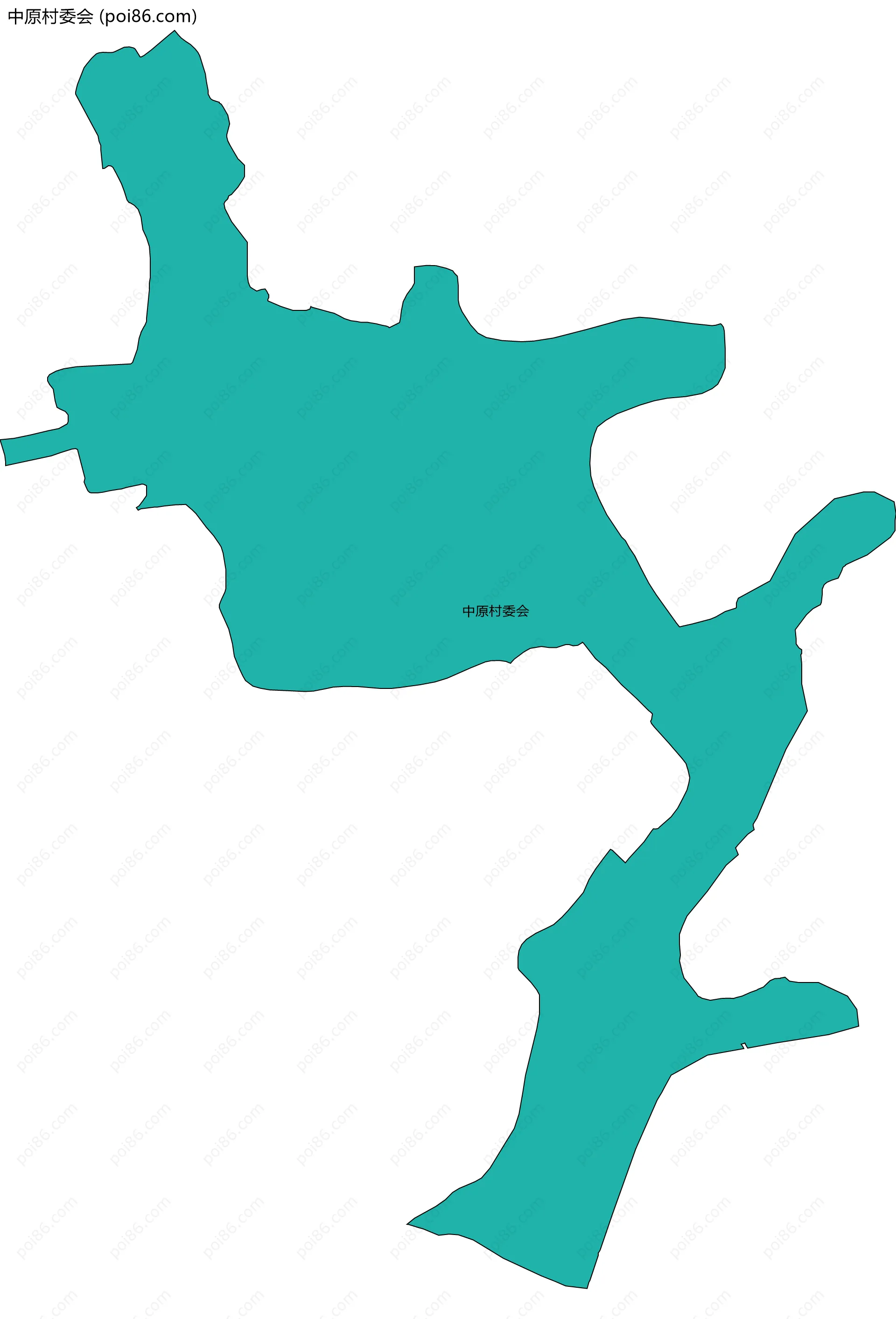 中原村委会边界地图