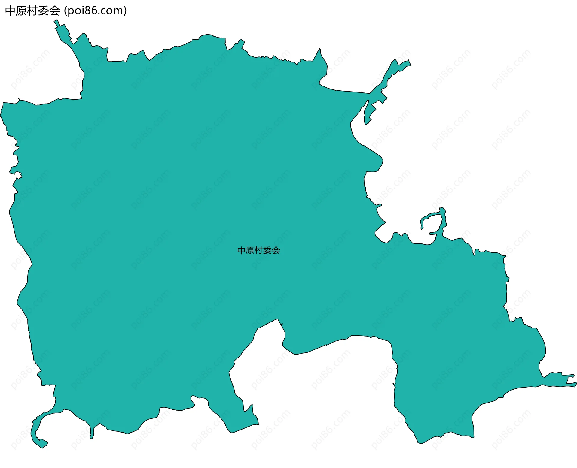 中原村委会边界地图