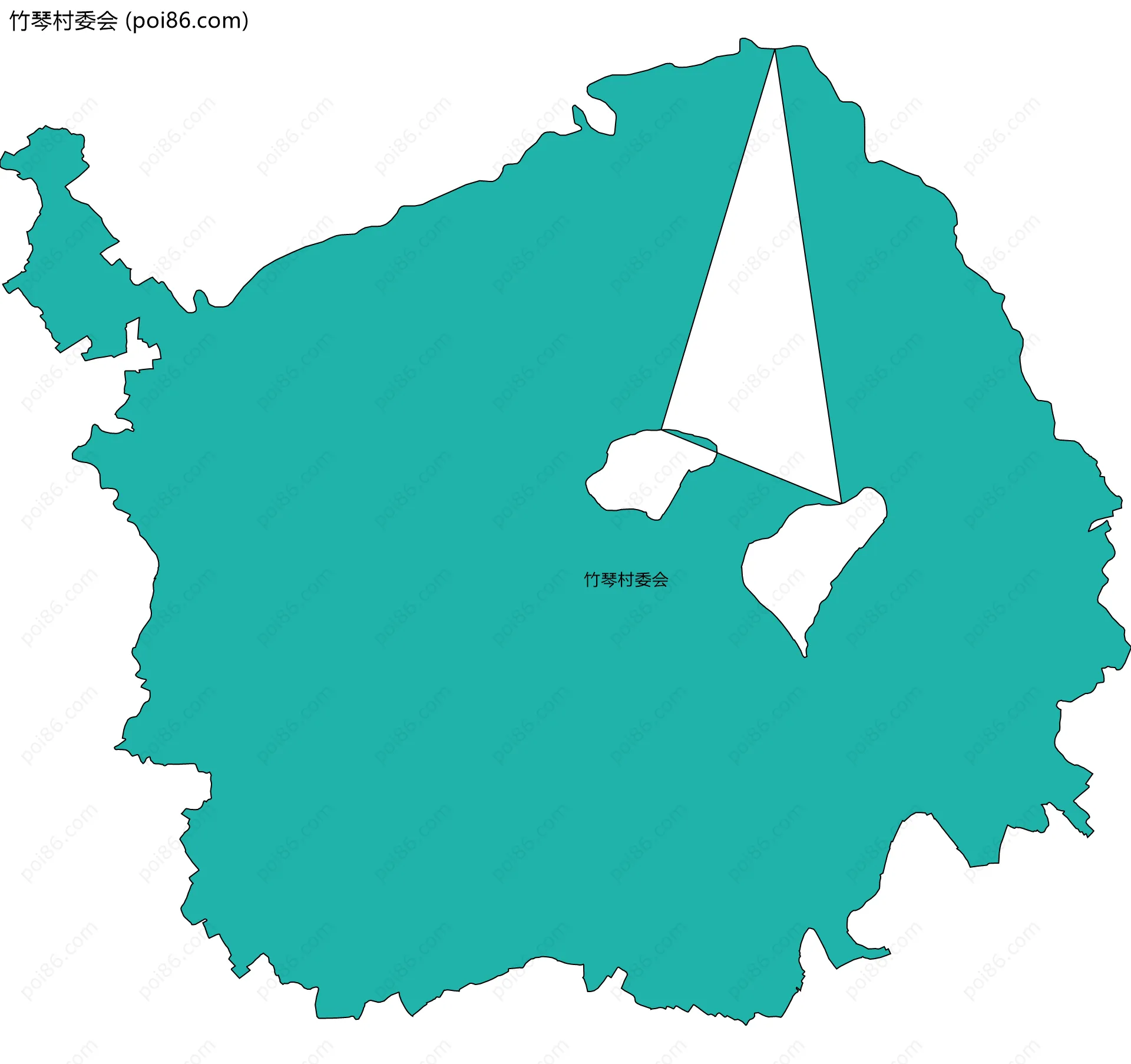 竹琴村委会边界地图