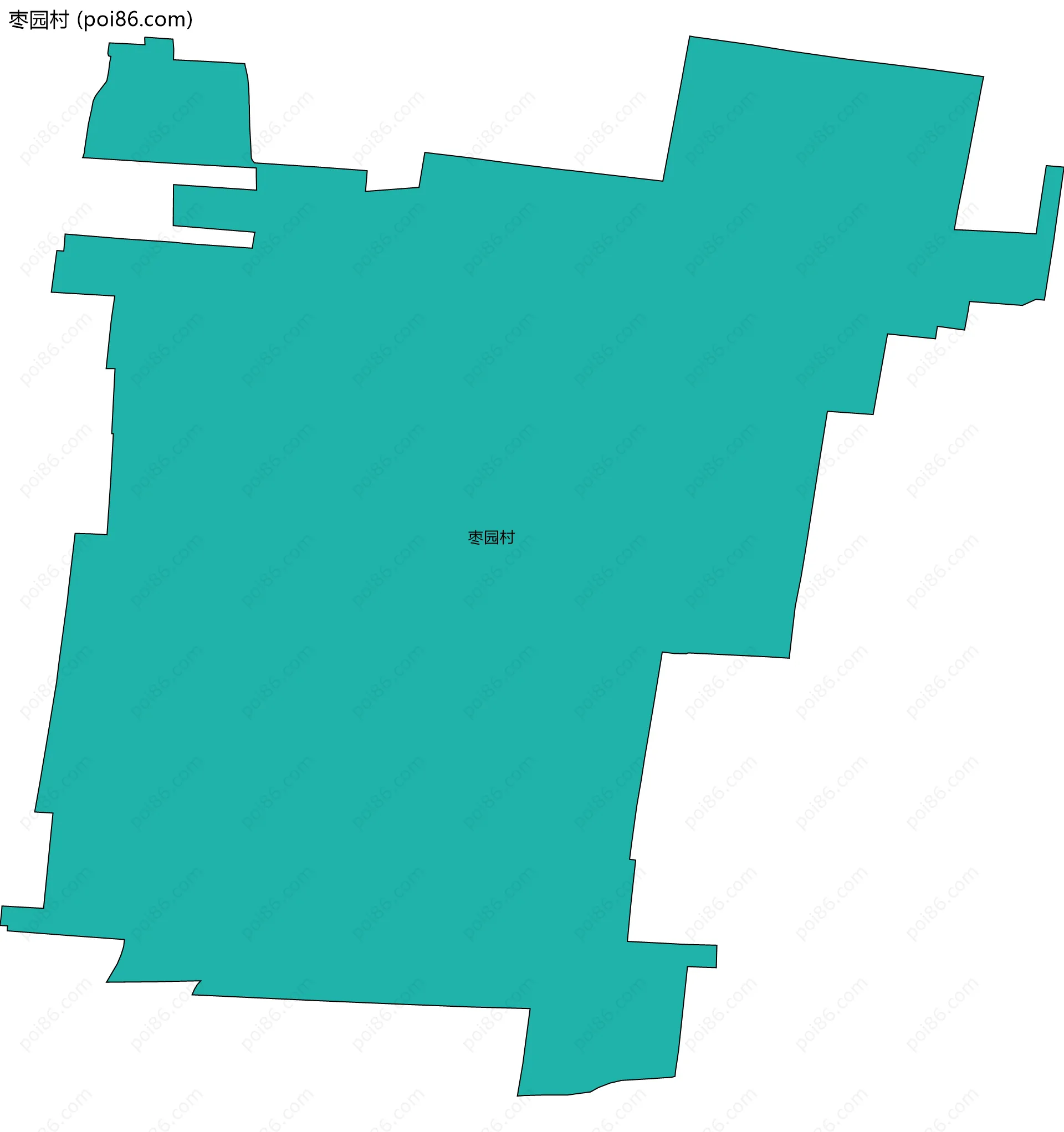 枣园村边界地图