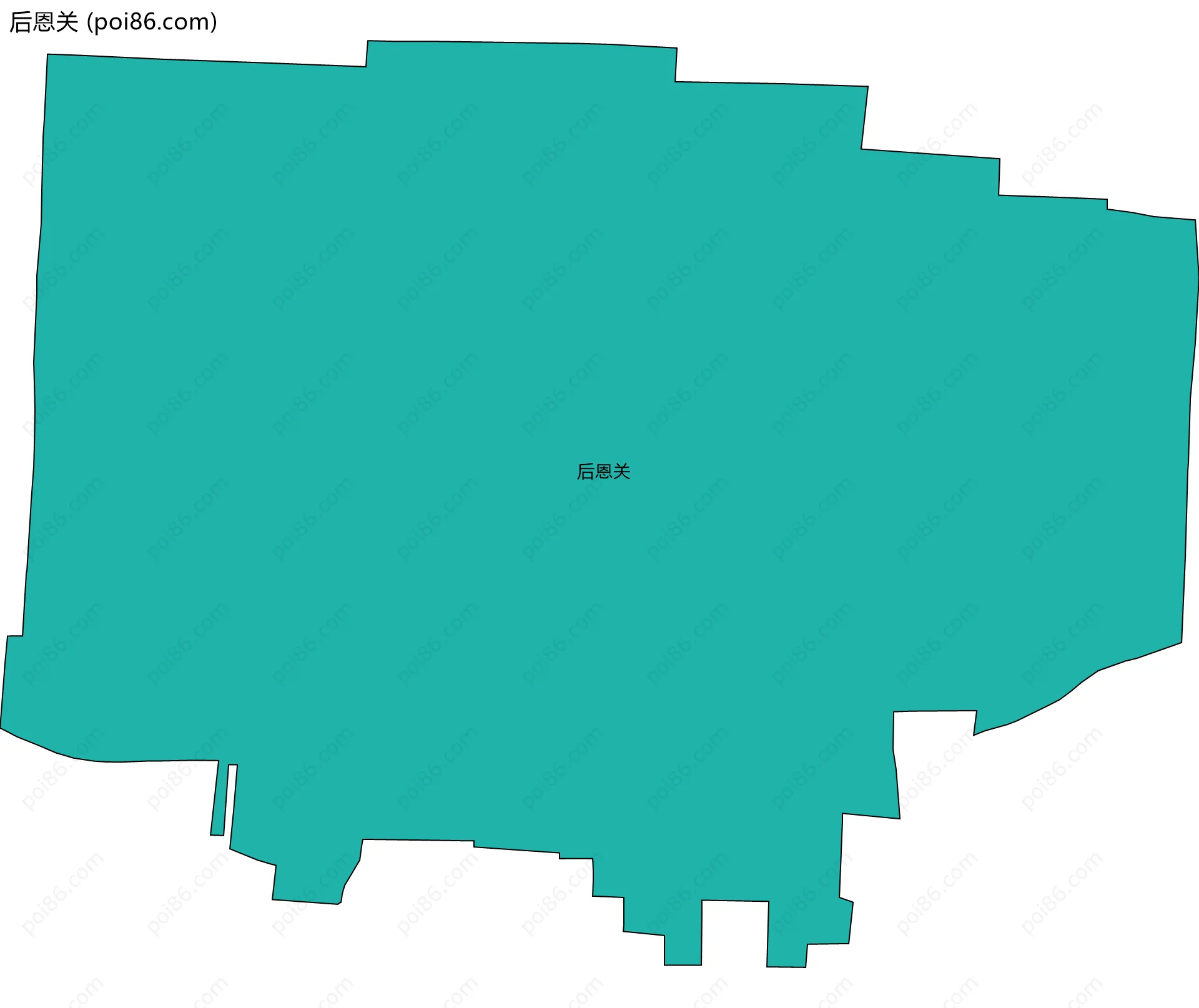 后恩关边界地图