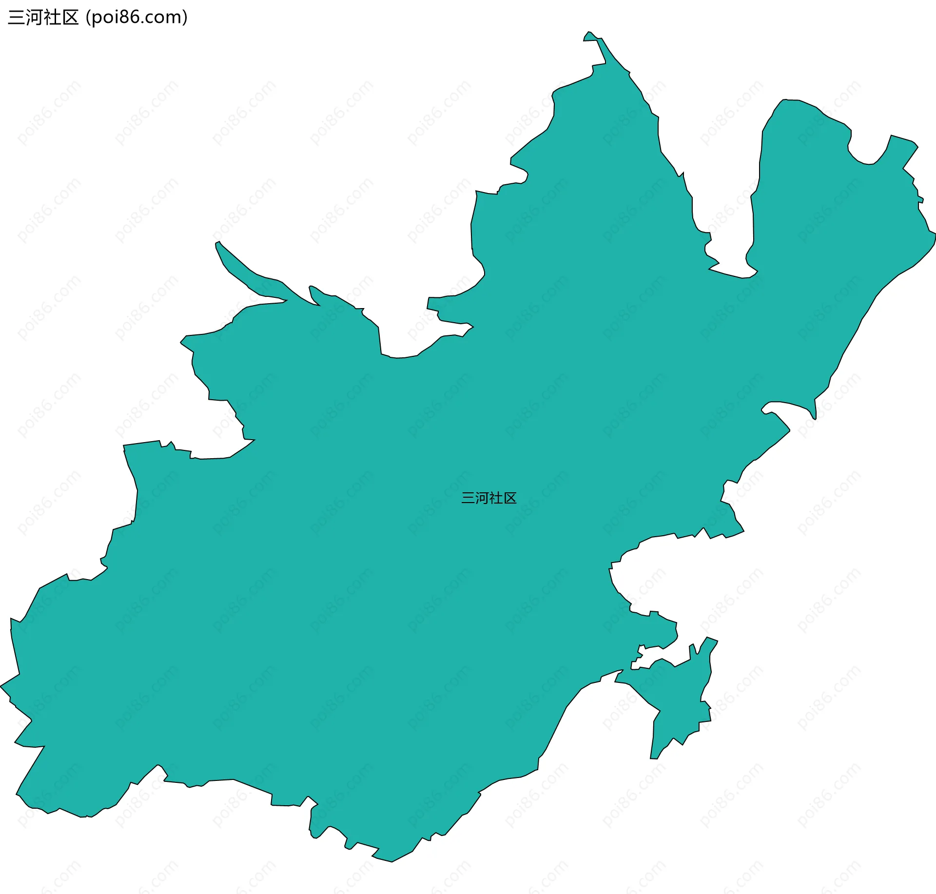 三河社区边界地图