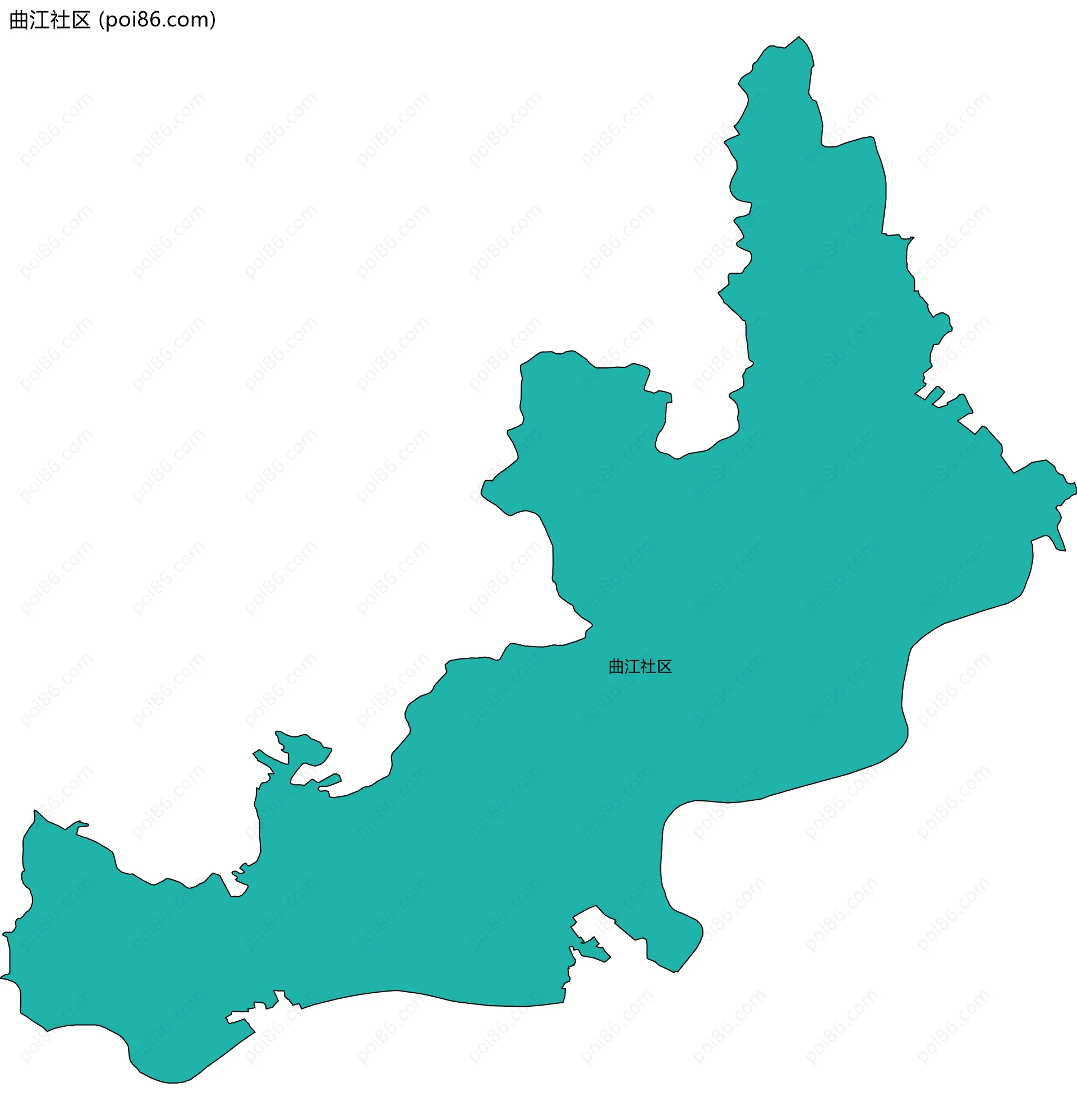 曲江社区边界地图