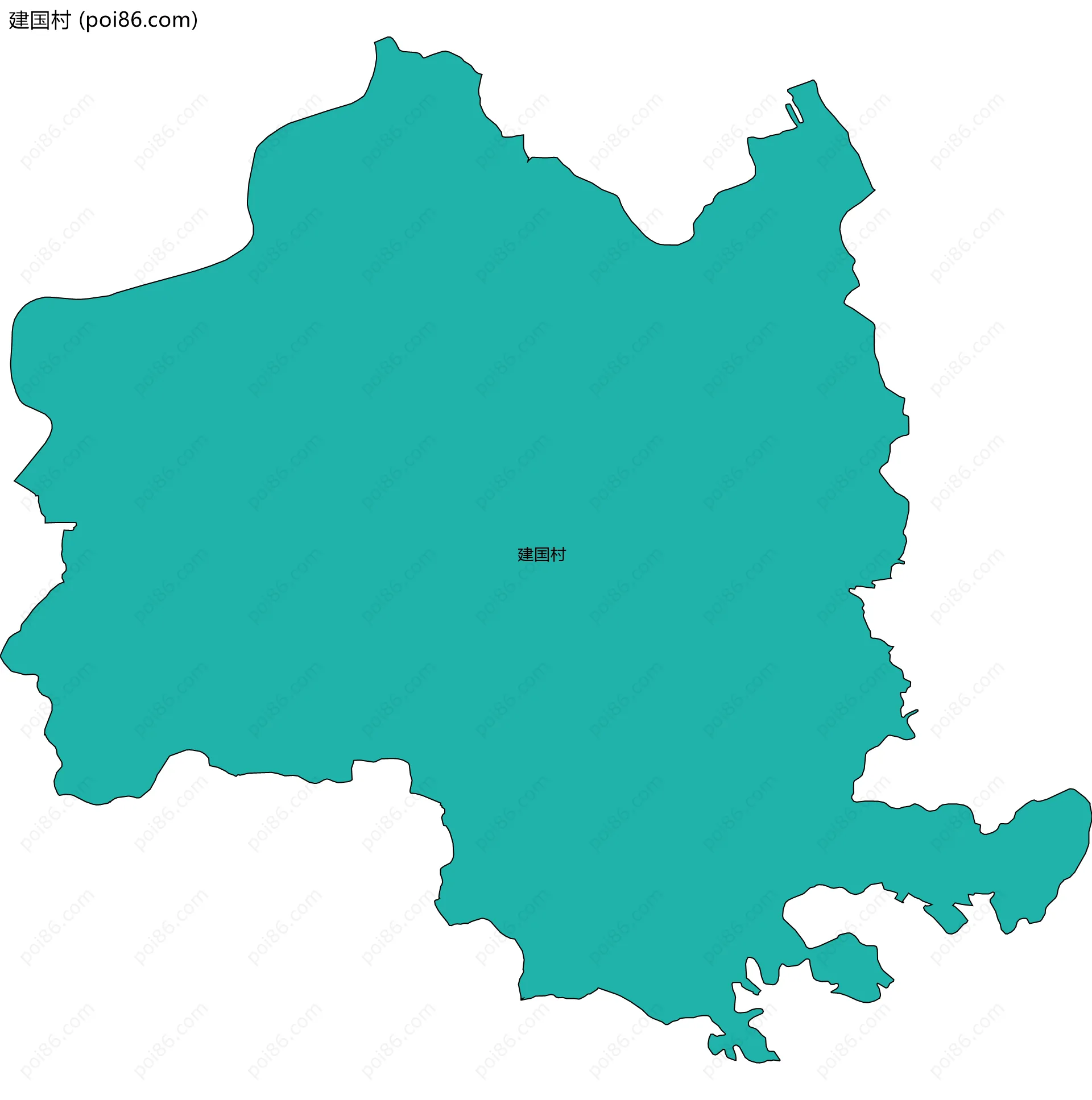 建国村边界地图