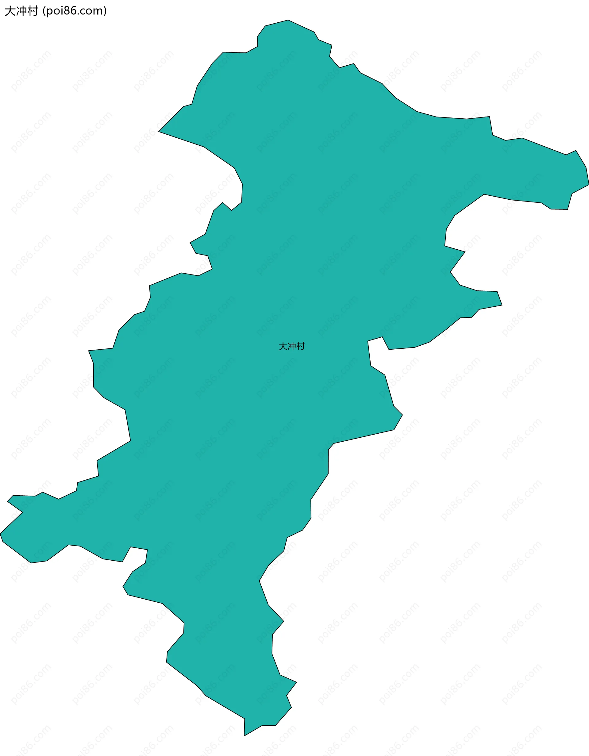 大冲村边界地图