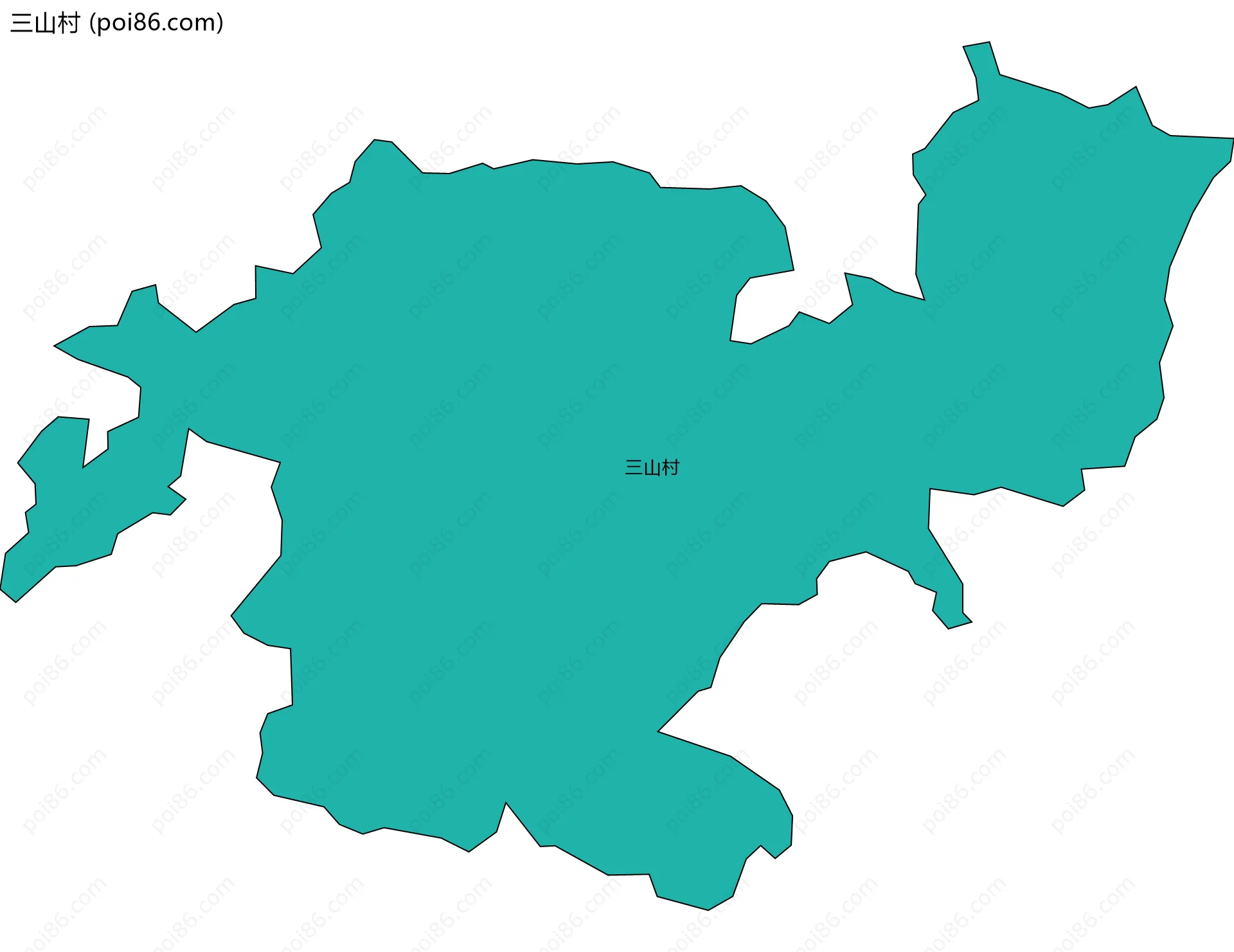 三山村边界地图
