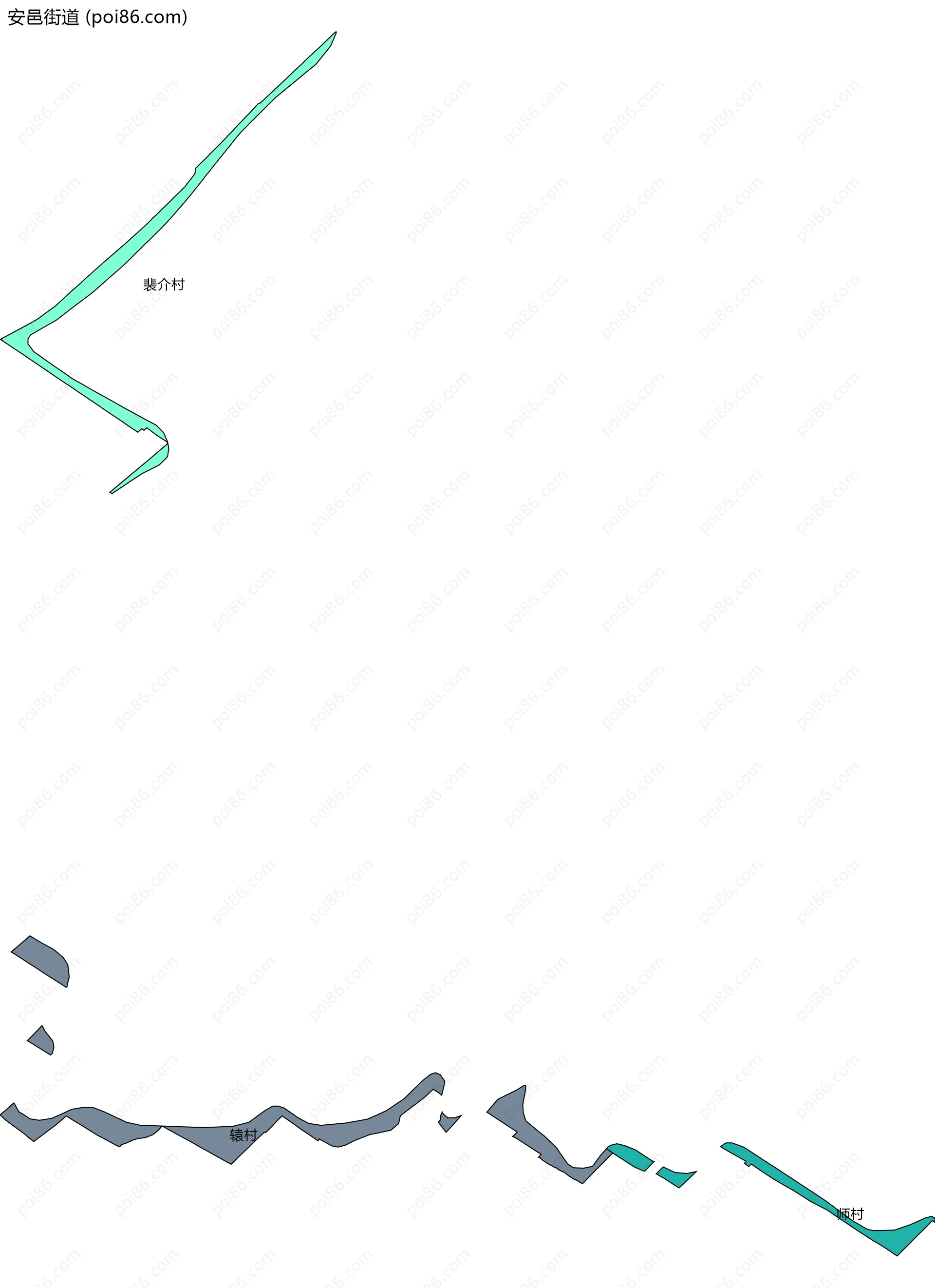 安邑街道边界地图(五级行政区划)