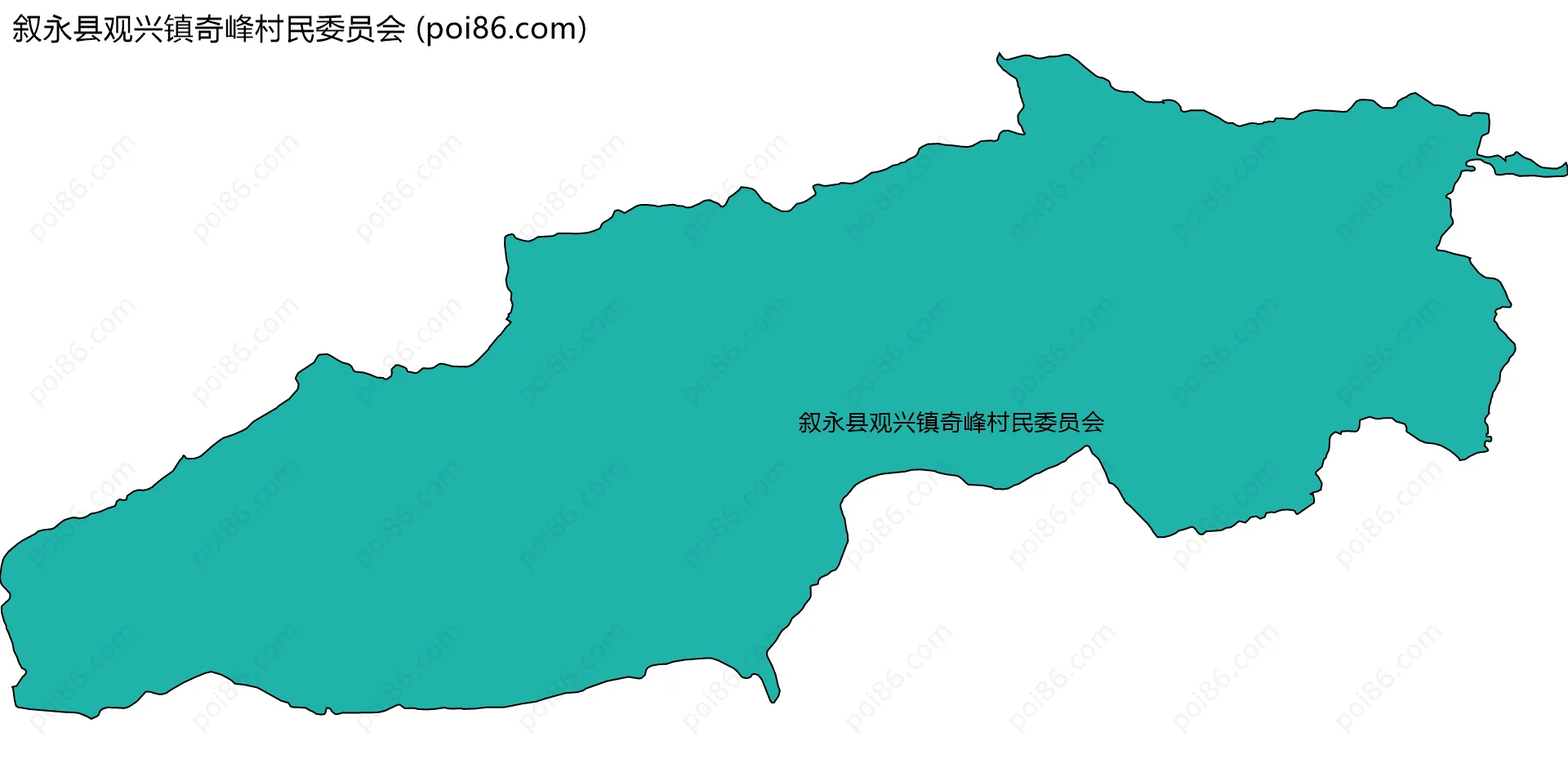 叙永县观兴镇奇峰村民委员会边界地图