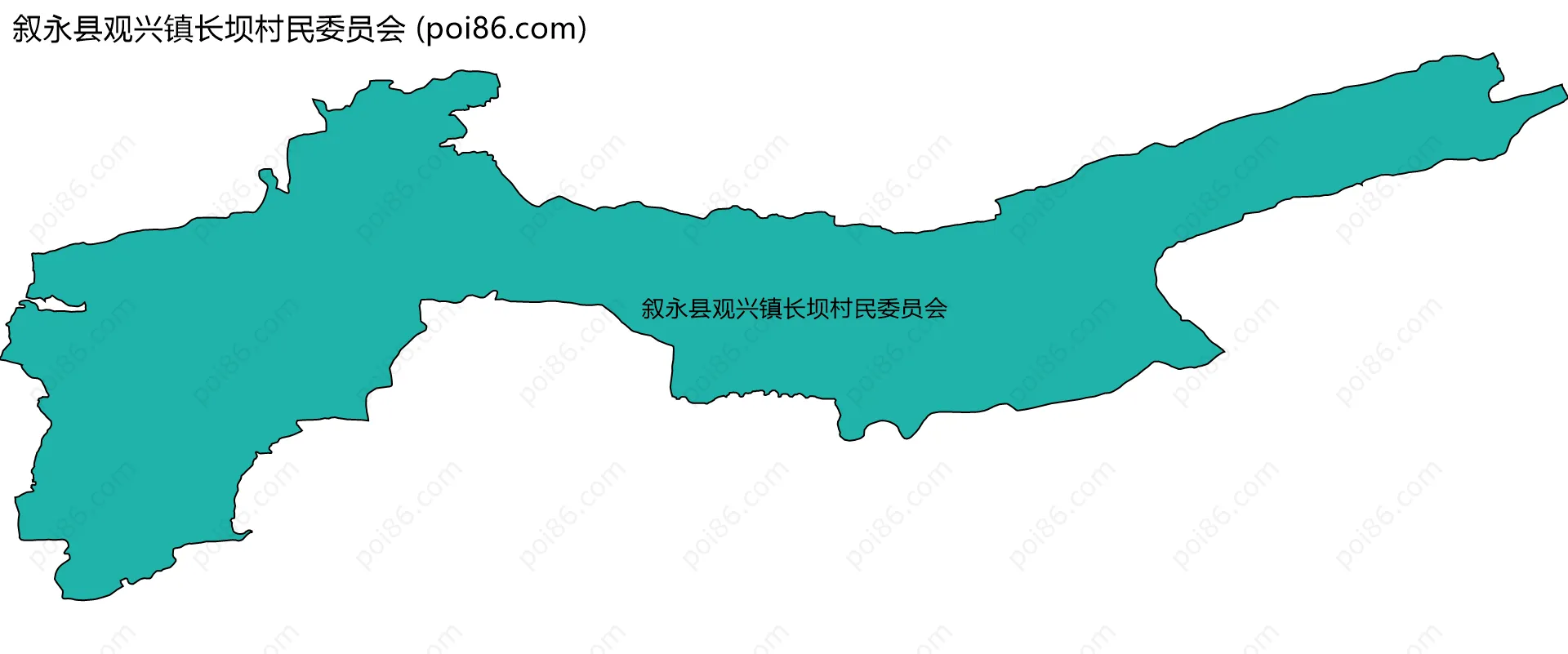 叙永县观兴镇长坝村民委员会边界地图