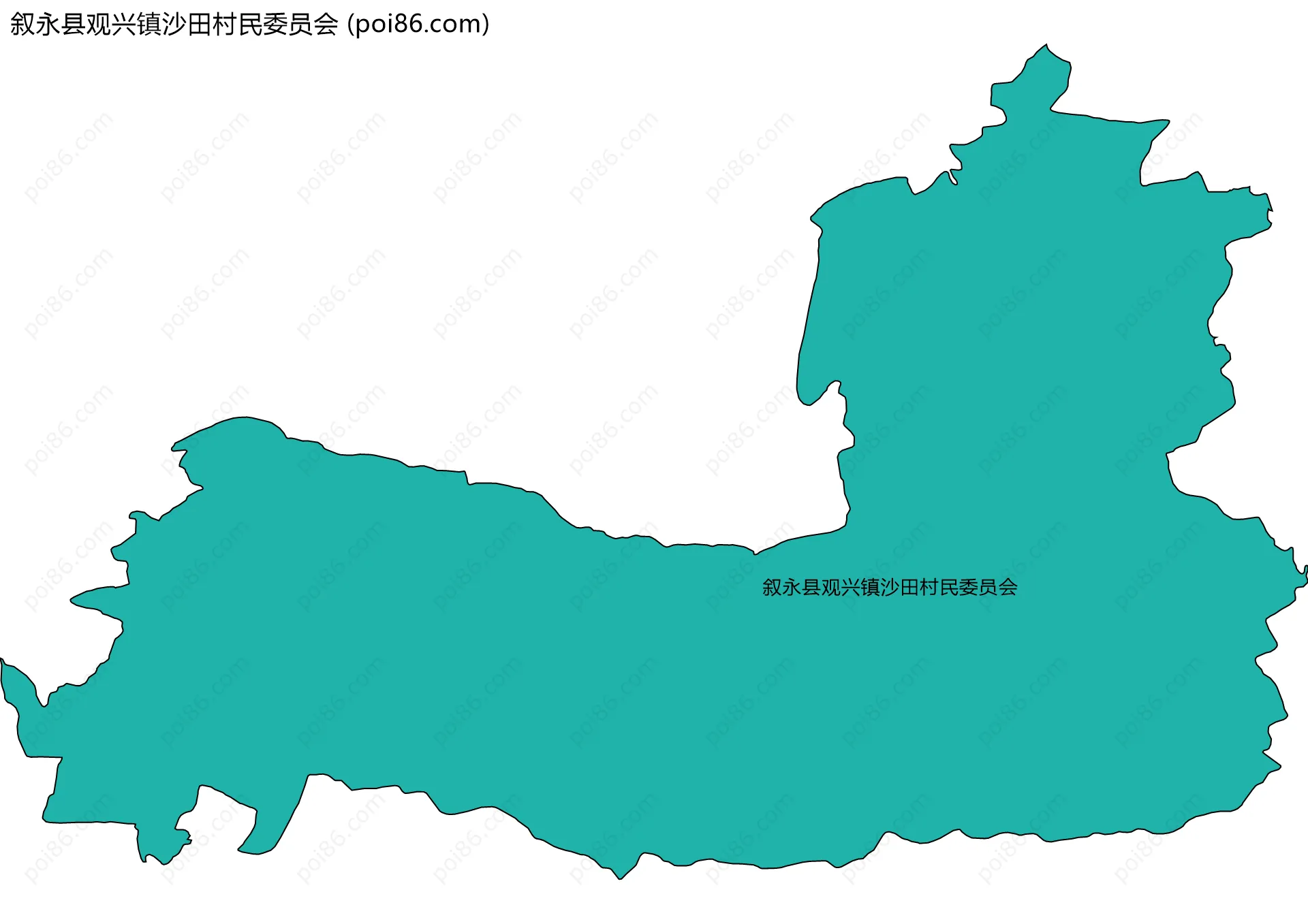 叙永县观兴镇沙田村民委员会边界地图