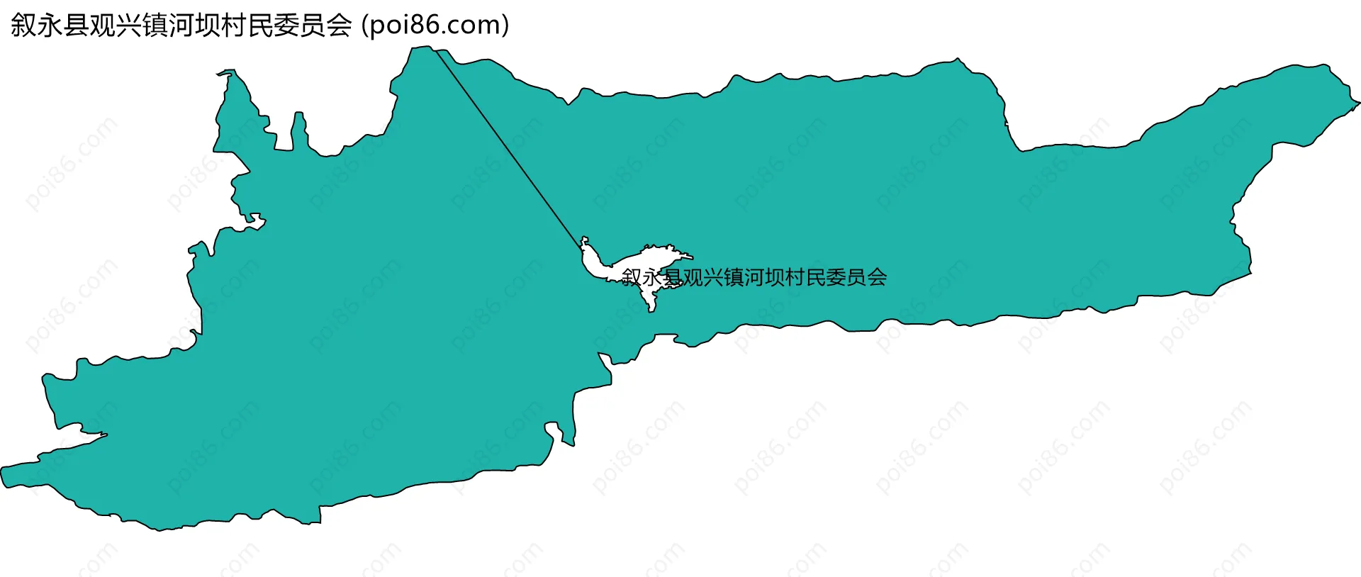 叙永县观兴镇河坝村民委员会边界地图