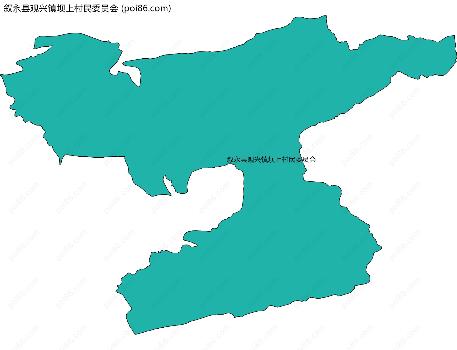 叙永县观兴镇坝上村民委员会边界地图