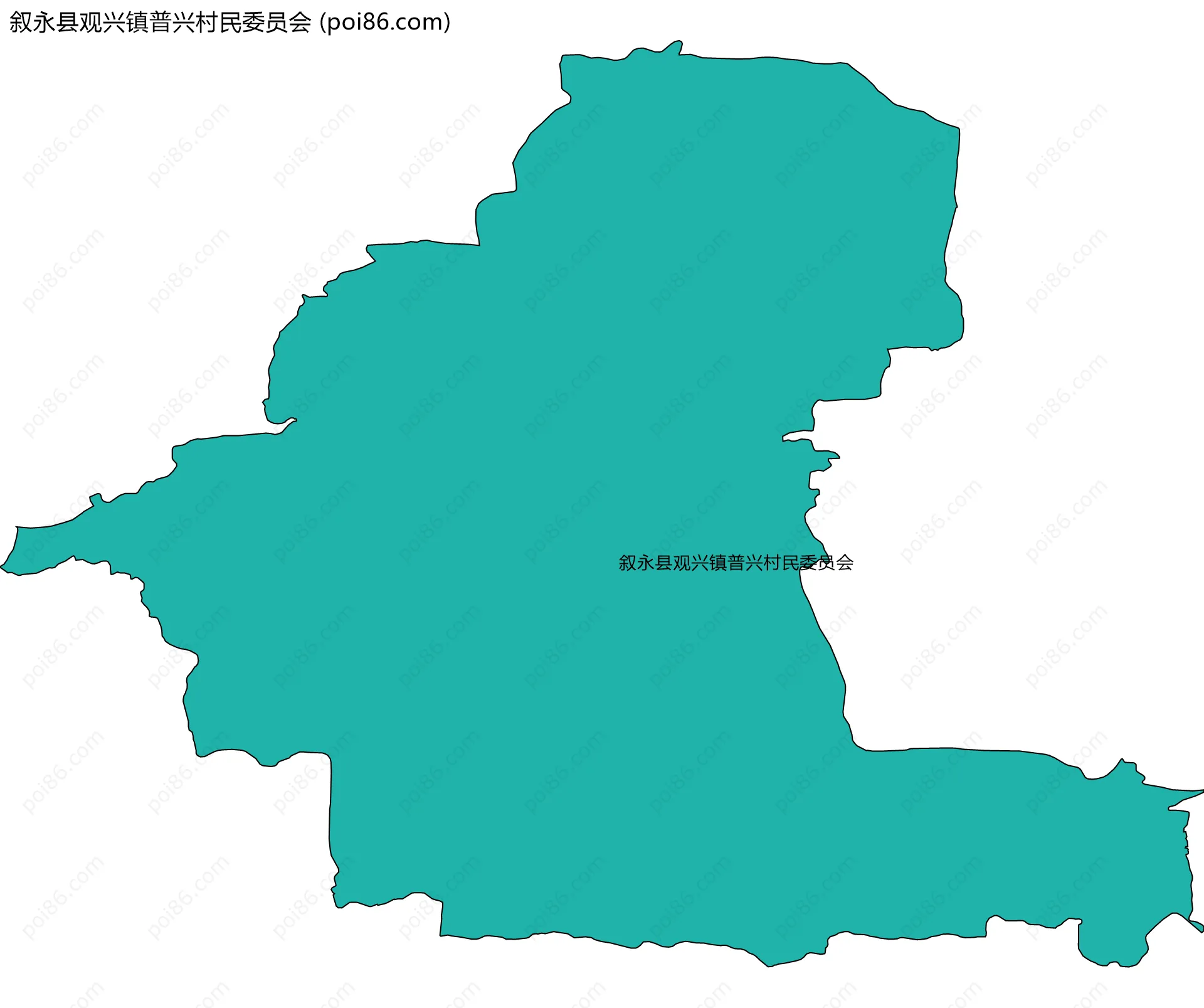 叙永县观兴镇普兴村民委员会边界地图