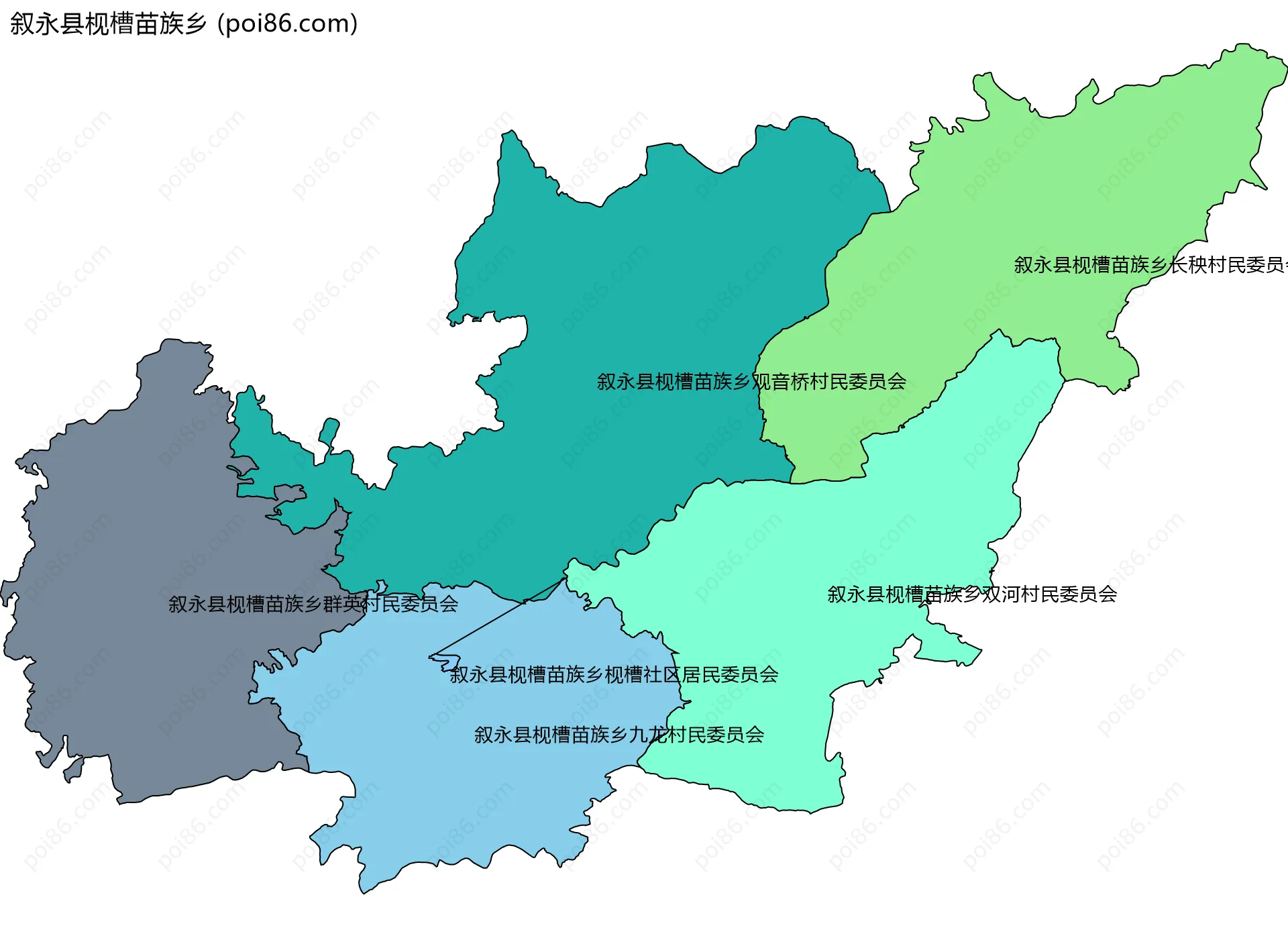 叙永县枧槽苗族乡边界地图(五级行政区划)