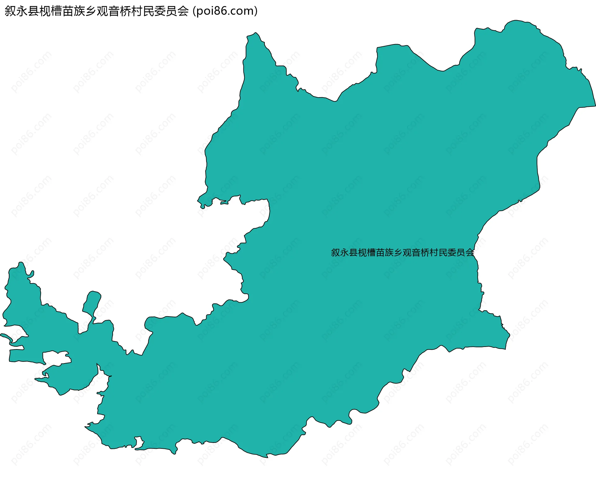 叙永县枧槽苗族乡观音桥村民委员会边界地图