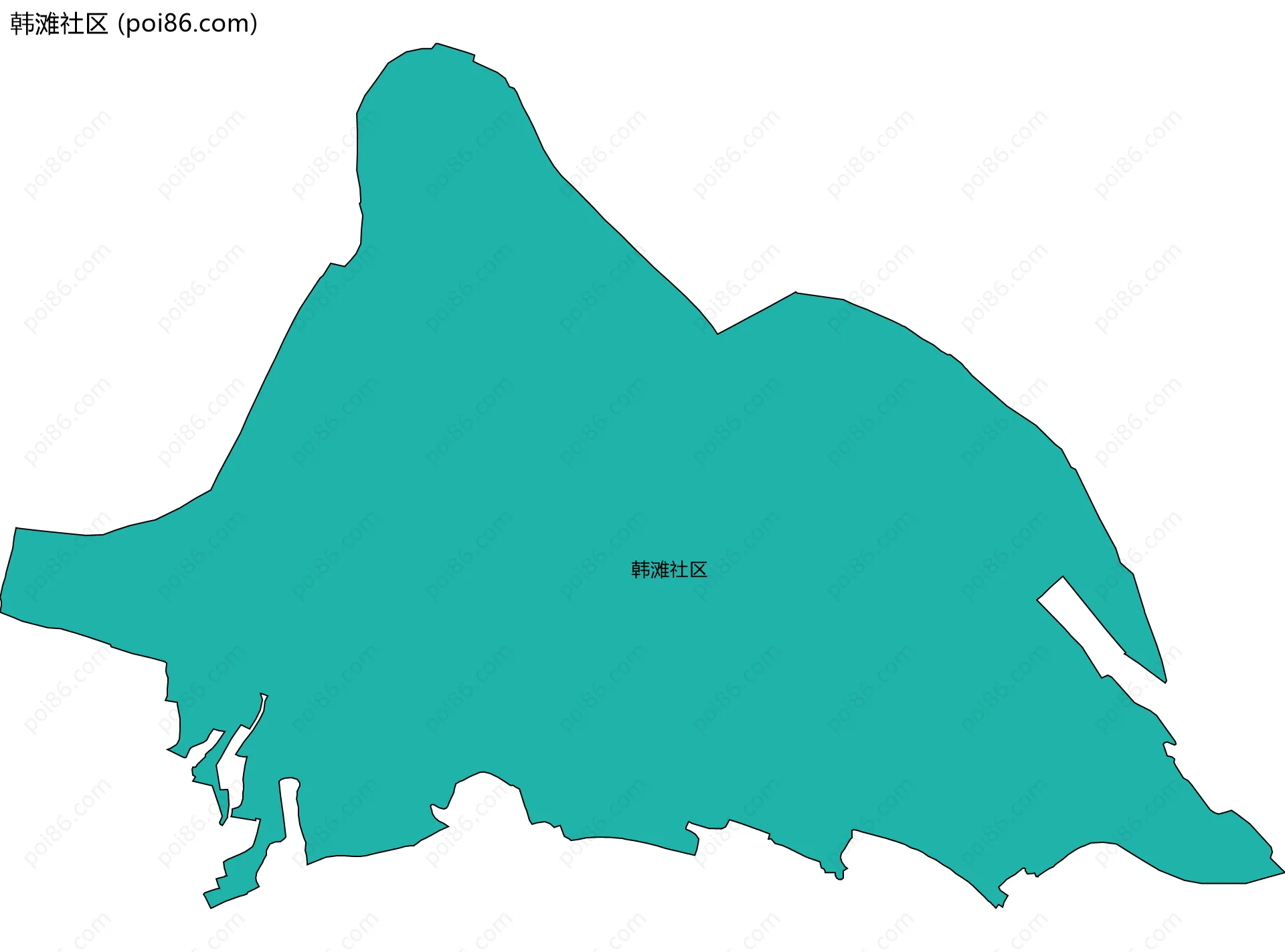 韩滩社区边界地图