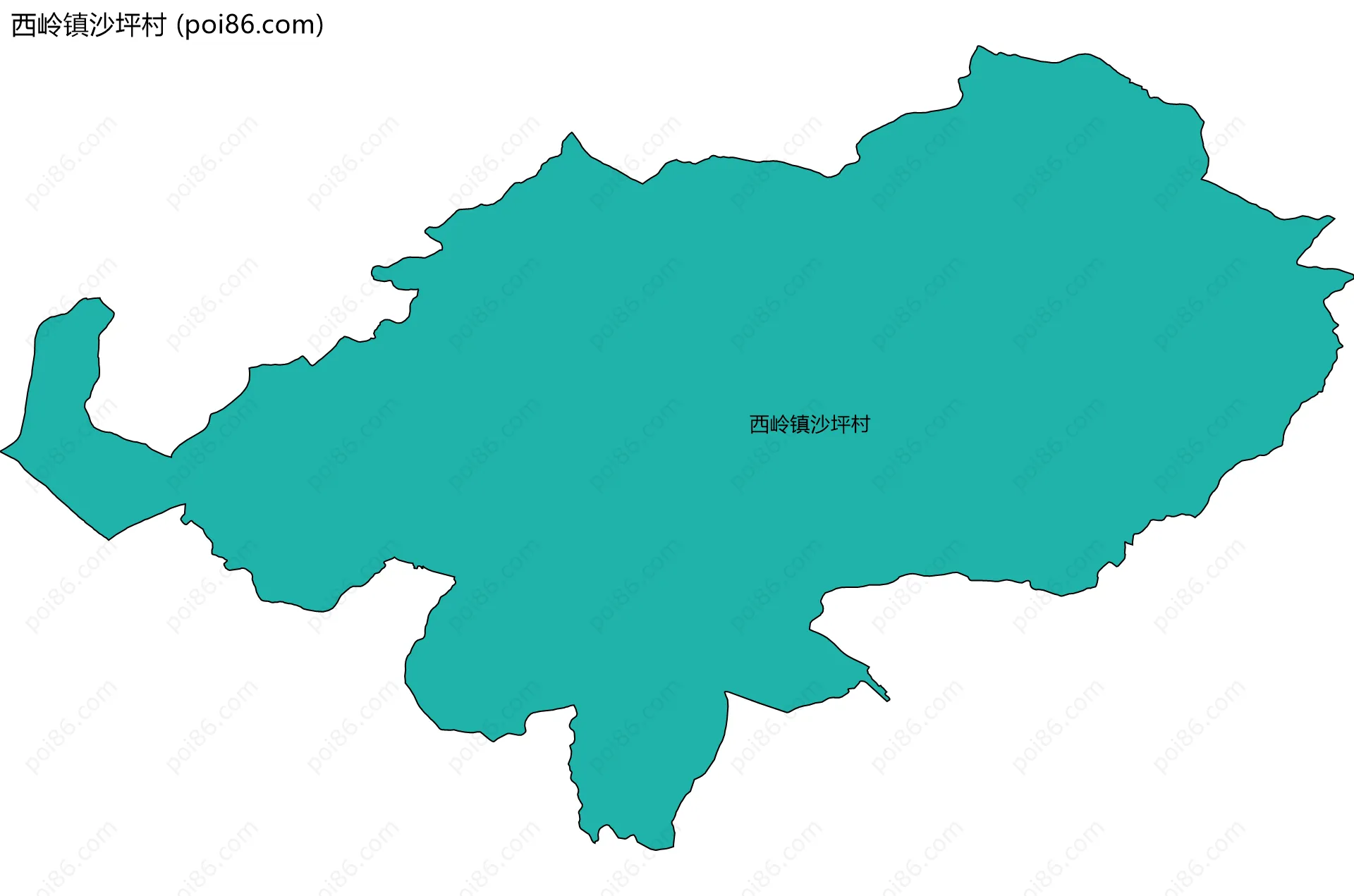西岭镇沙坪村边界地图