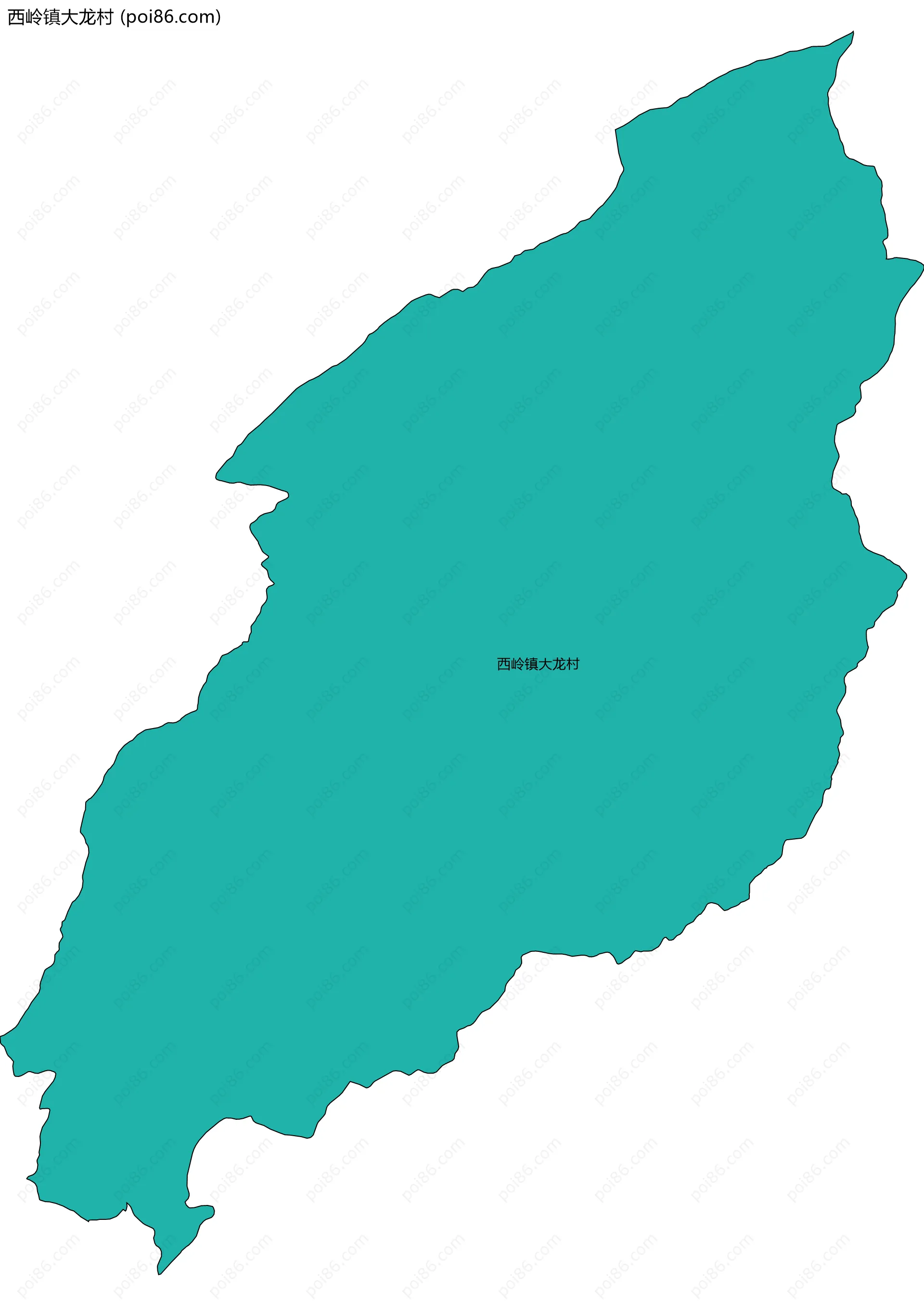 西岭镇大龙村边界地图