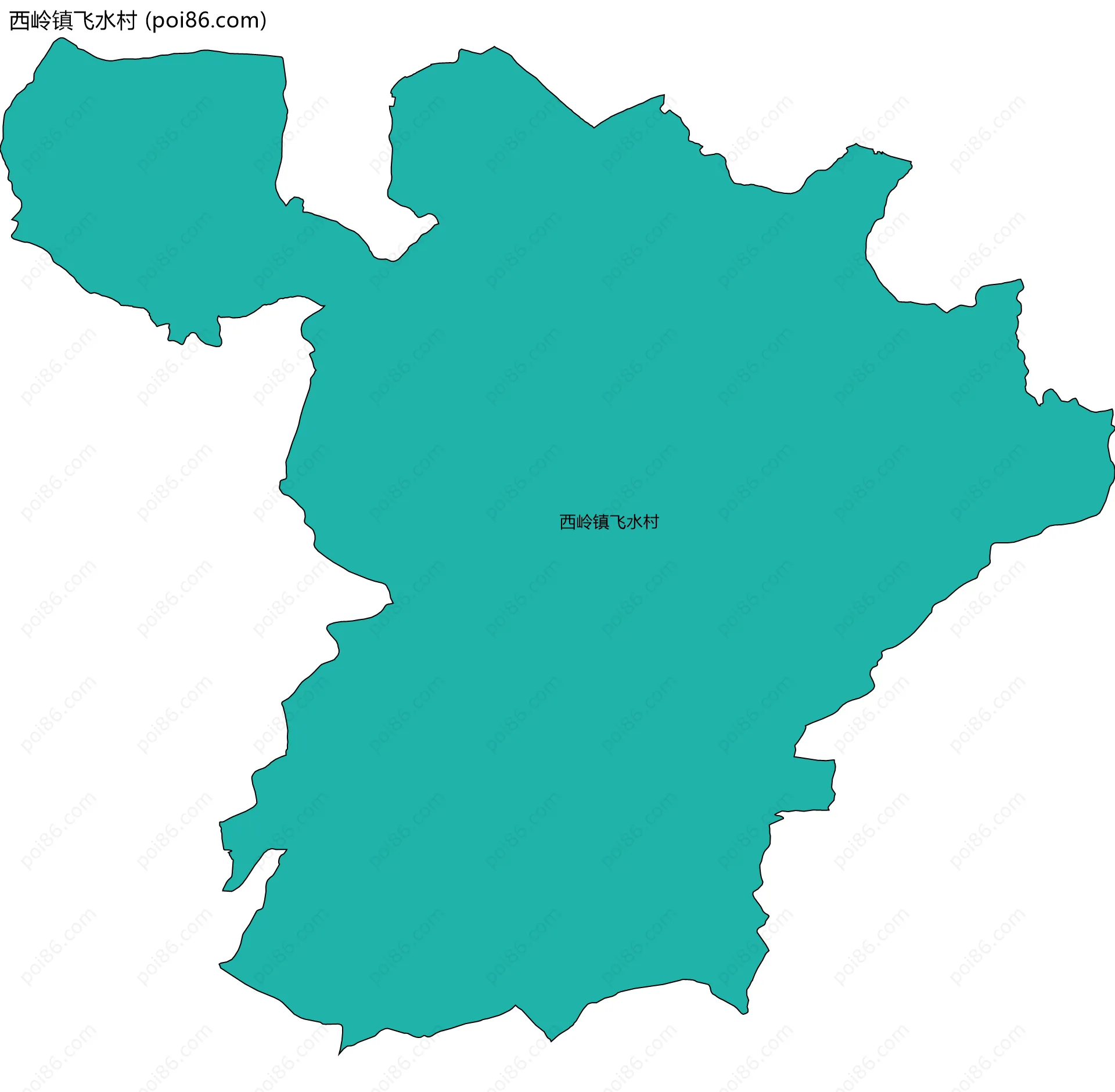 西岭镇飞水村边界地图