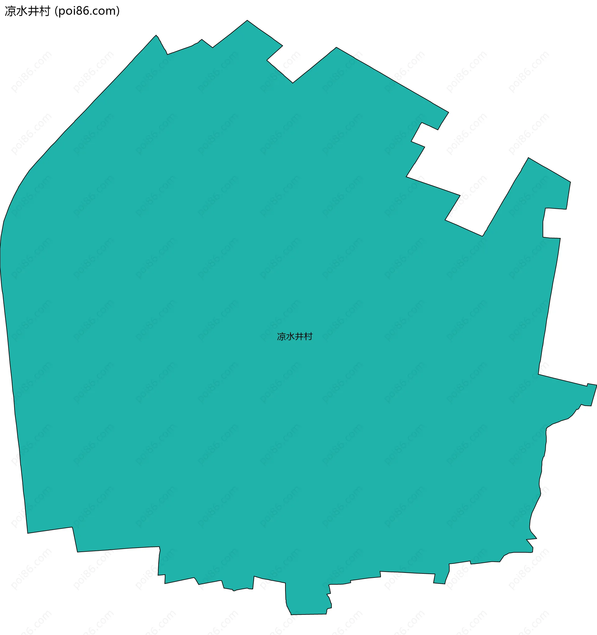 凉水井村边界地图