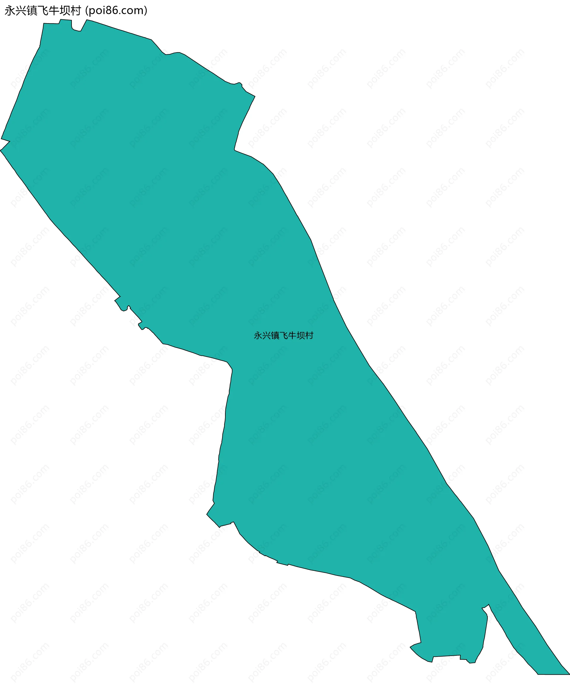 永兴镇飞牛坝村边界地图