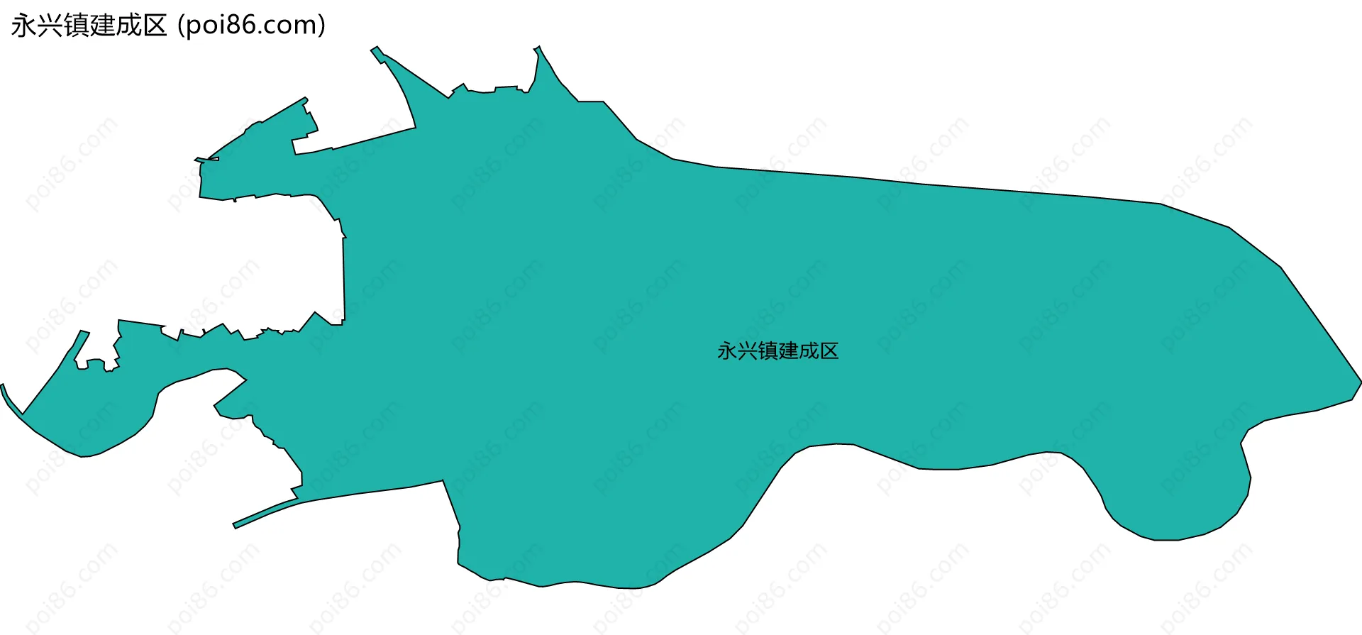 永兴镇建成区边界地图