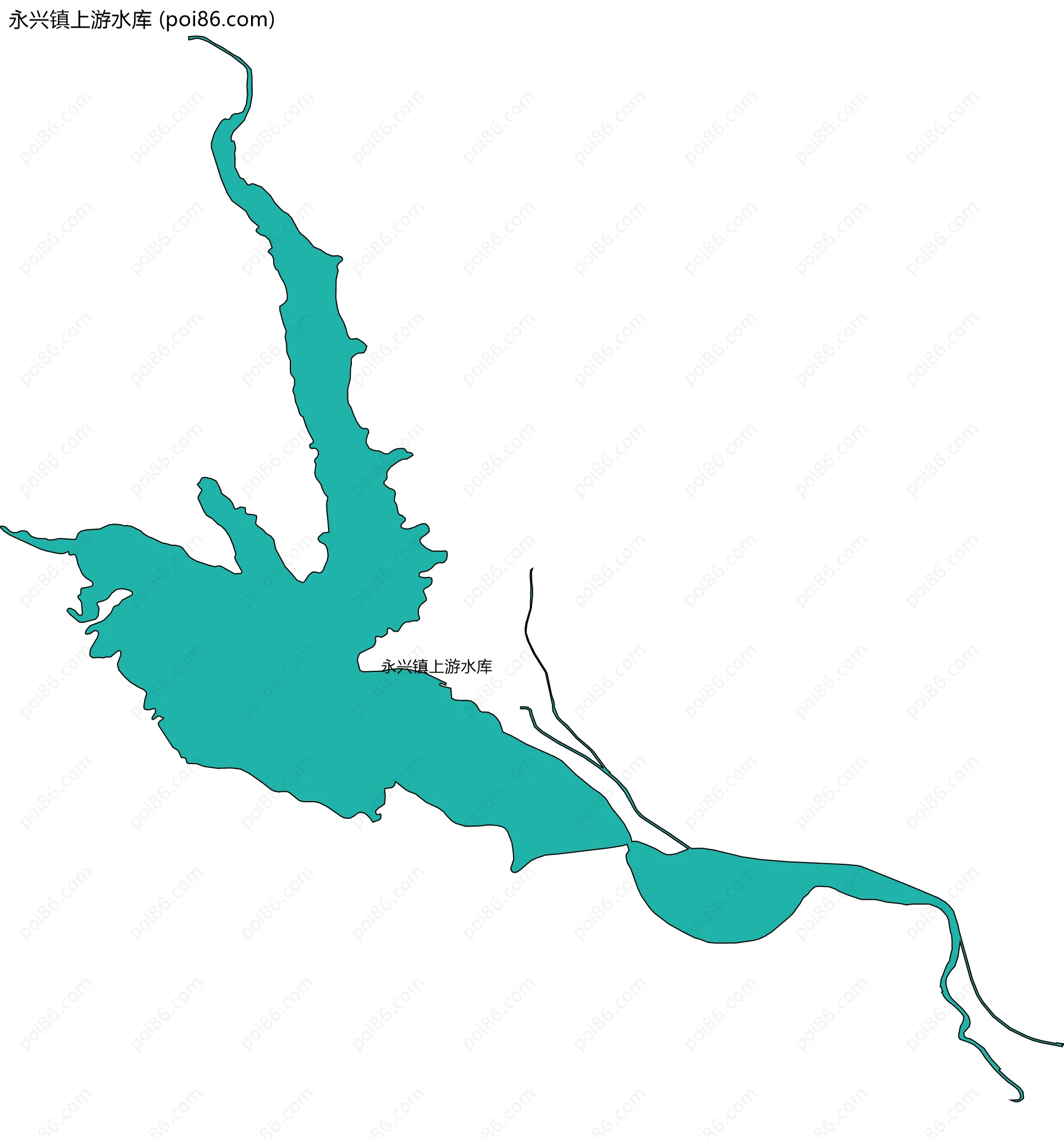 永兴镇上游水库边界地图